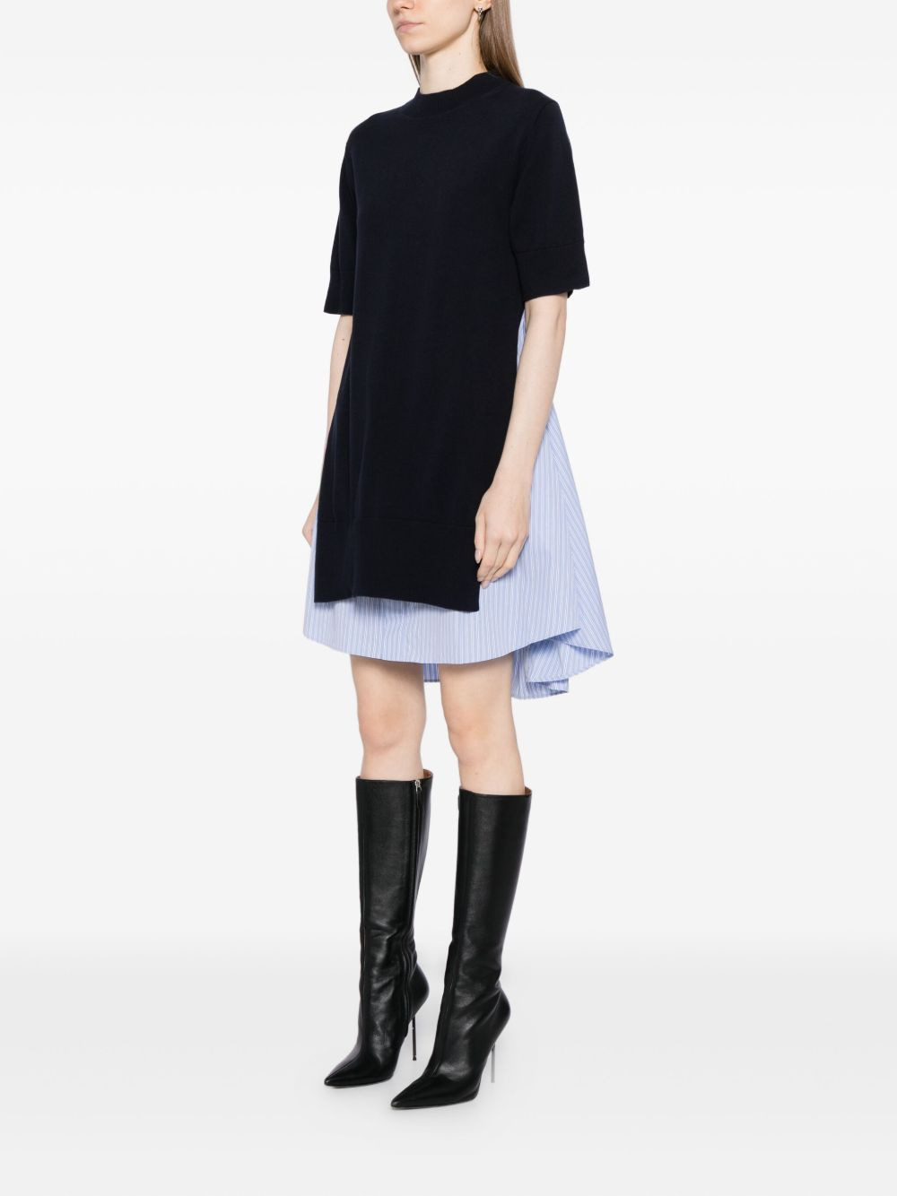 poplin-patch dress - 3