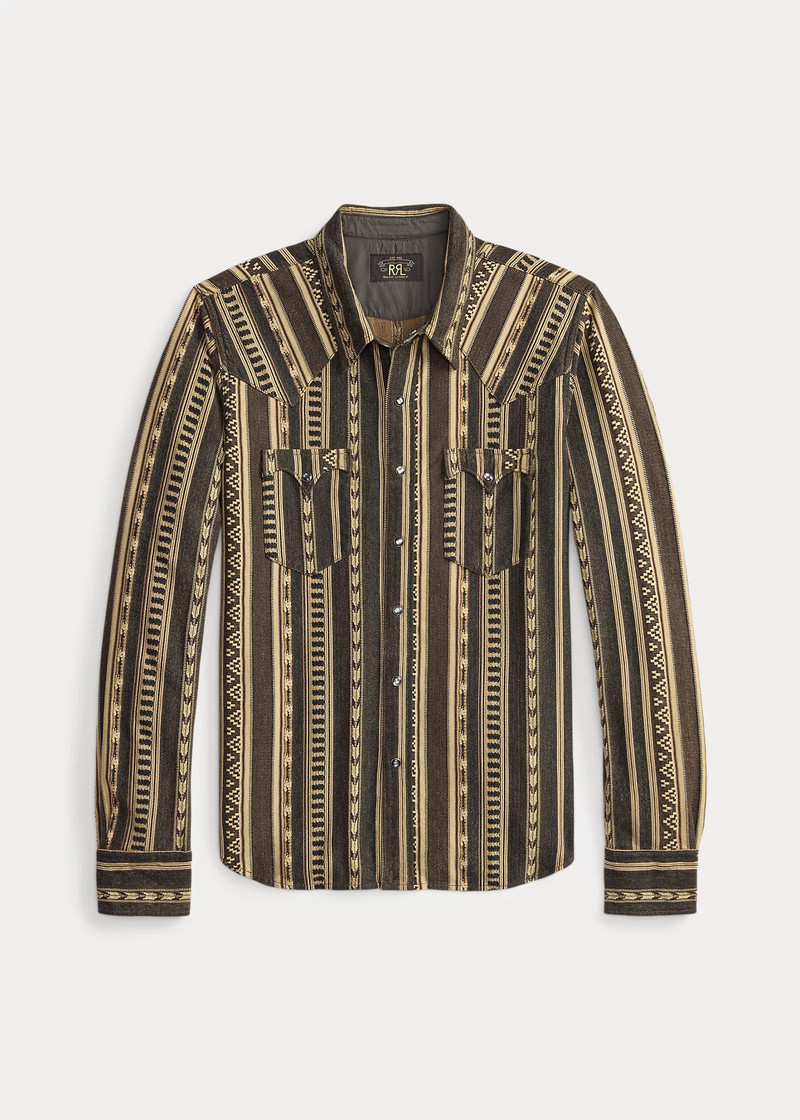 Slim Fit Jacquard-Knit Western Shirt 1