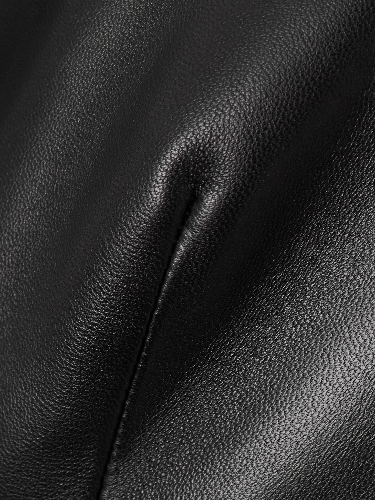 Paneled leather mini dress Black - 4