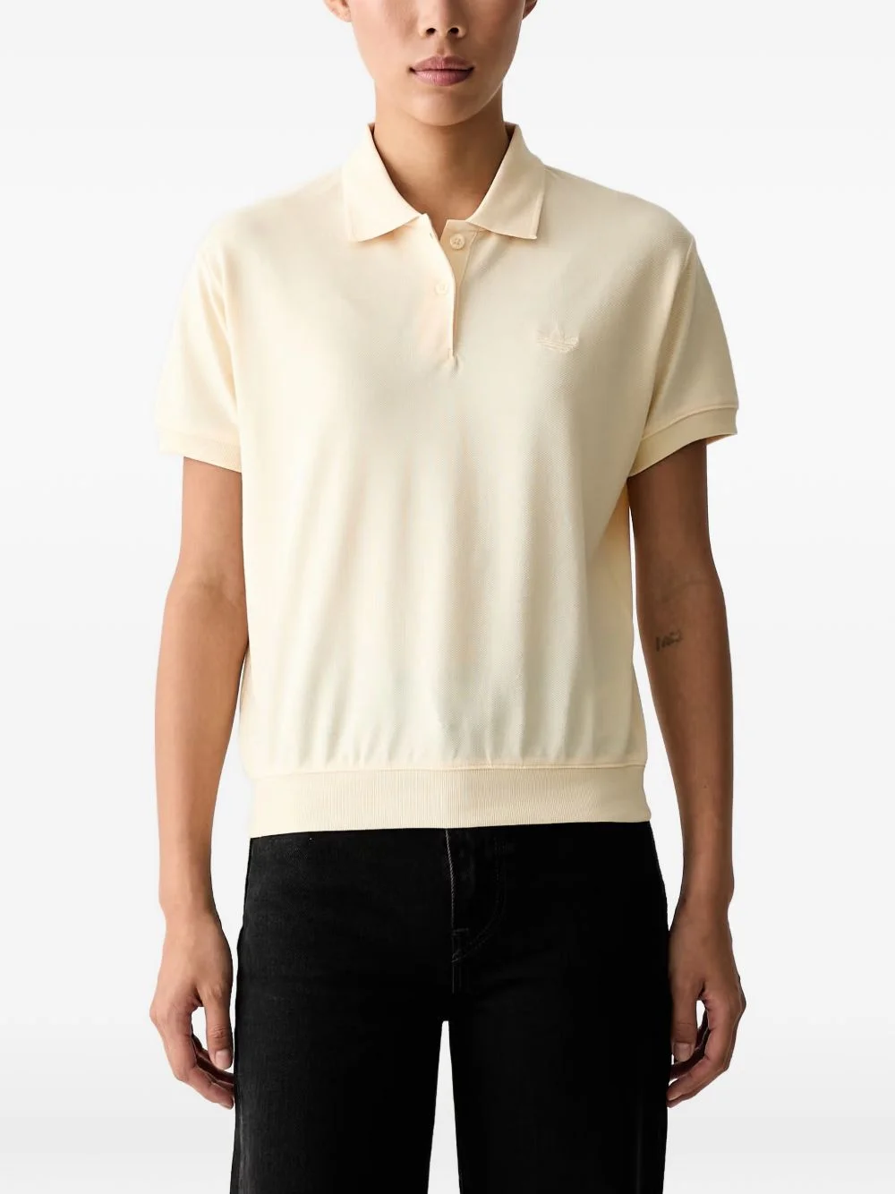 logo-embroidered piqué polo shirt - 1
