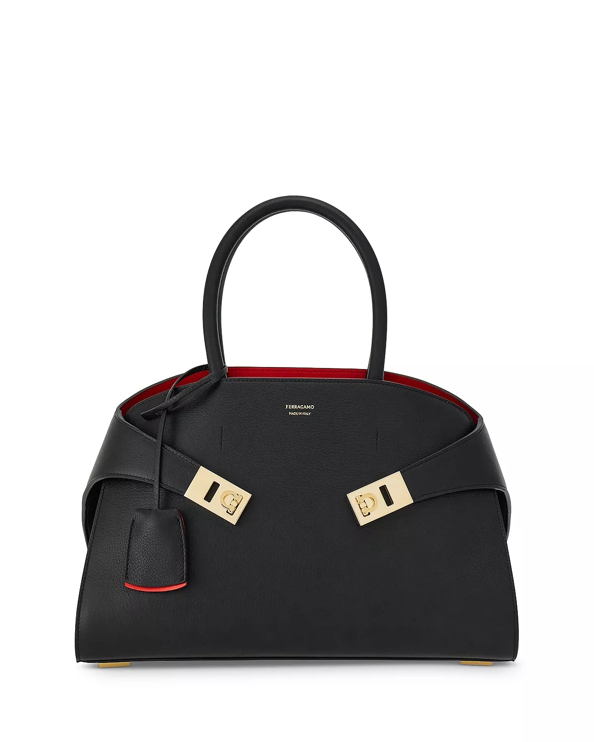 Hug Top Handle Leather Handbag - 1