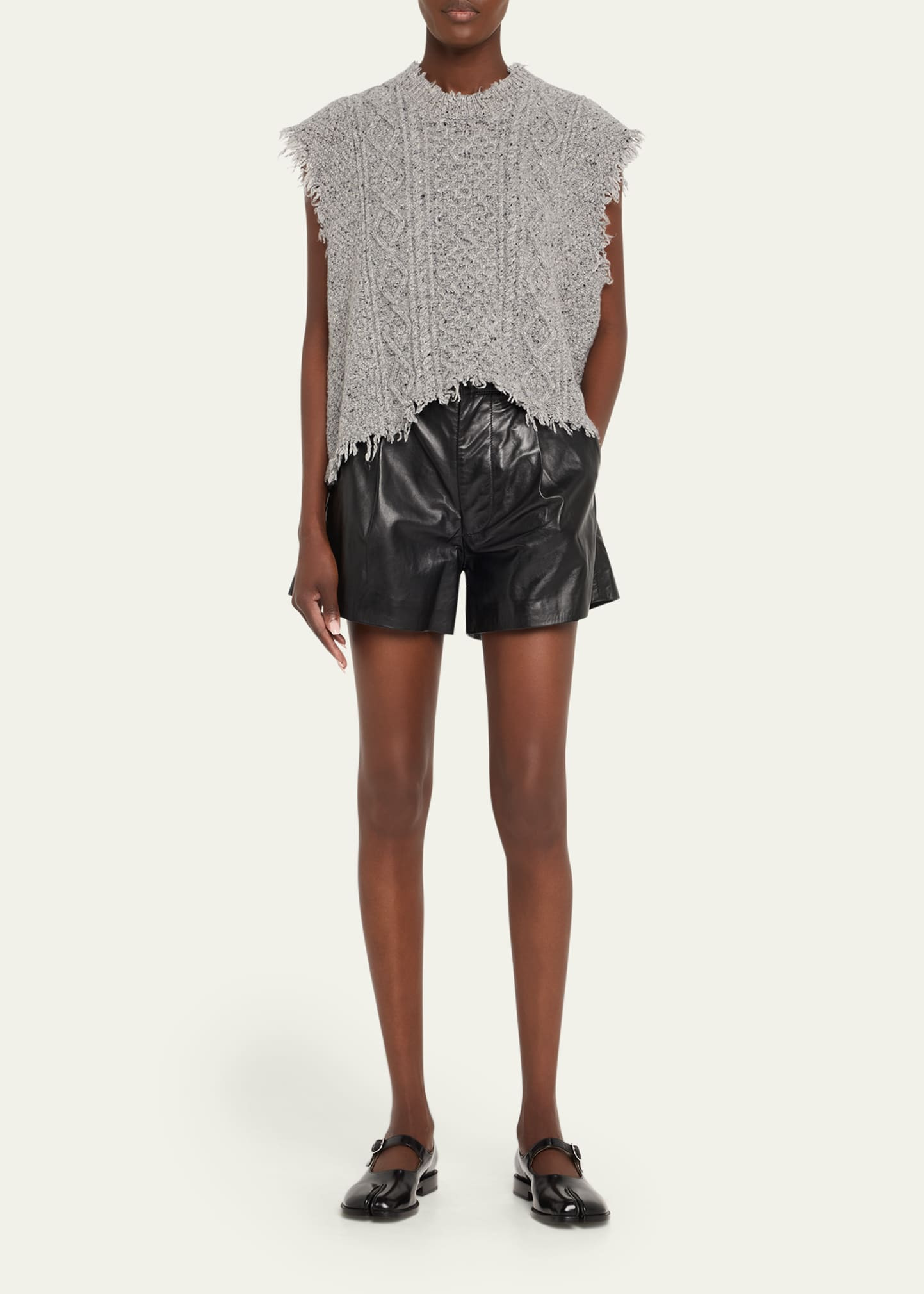 Loose Leather Shorts - 2