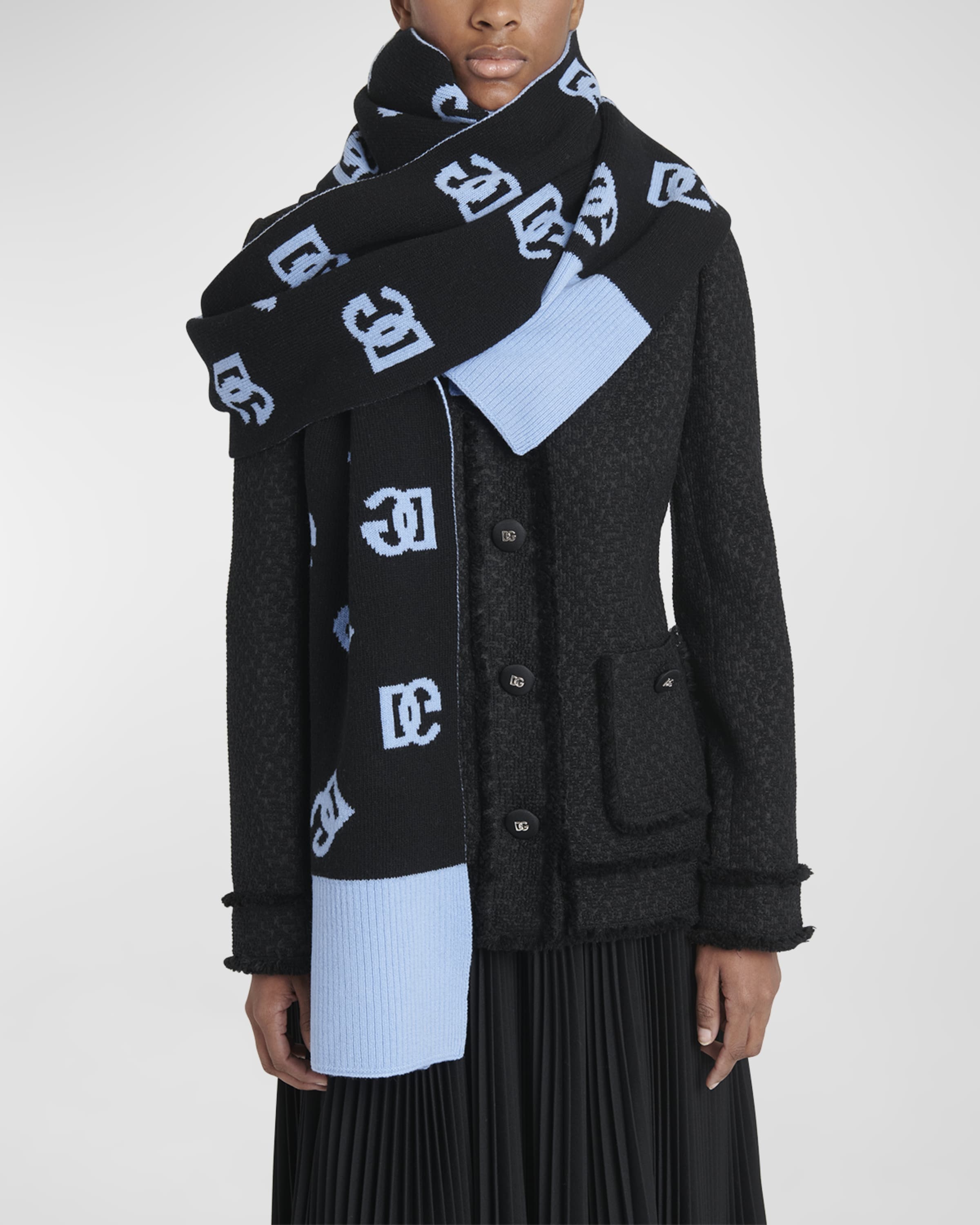 DG Logo Reversible Wool Scarf - 1