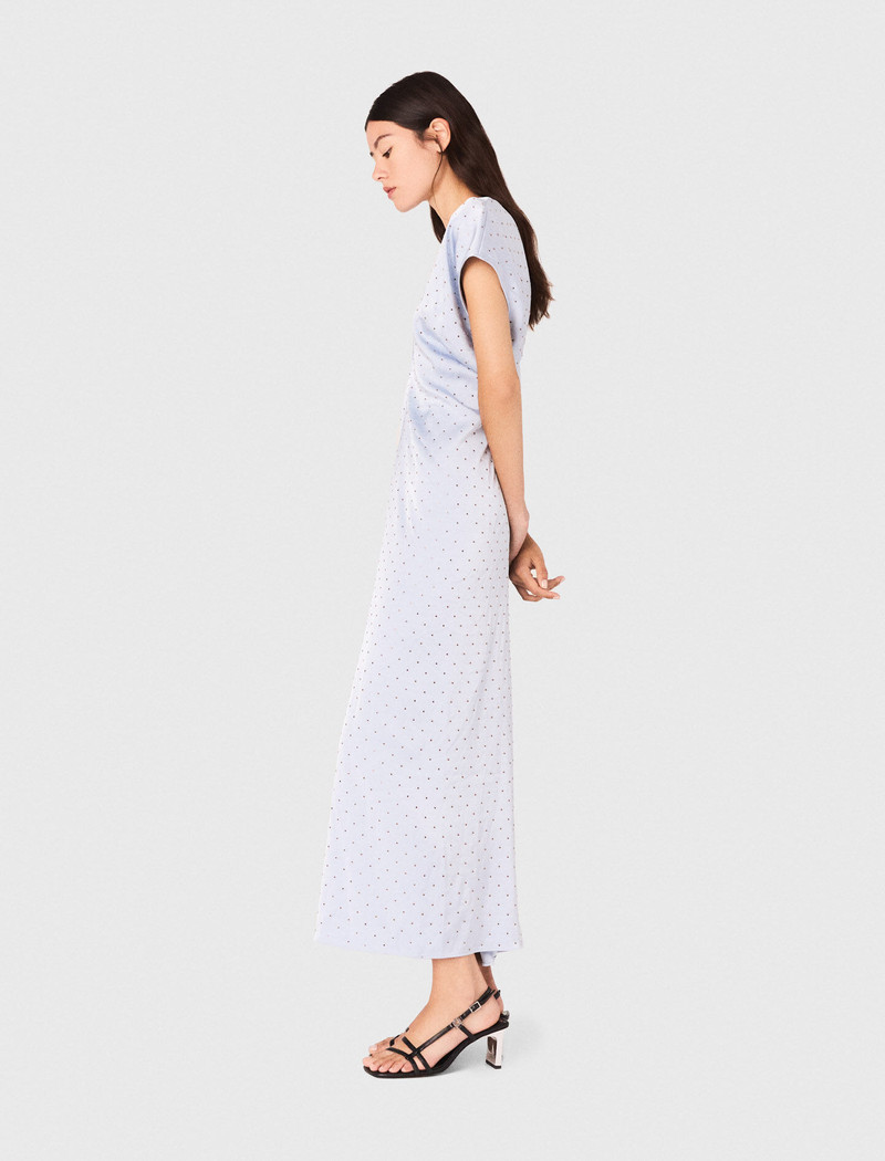 Robe maxi en satin, taille plissée 3