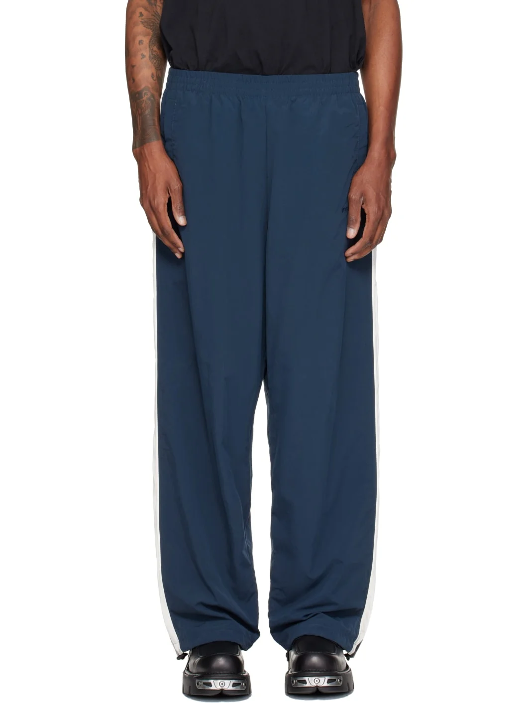 Navy Tape Track Pants - 1