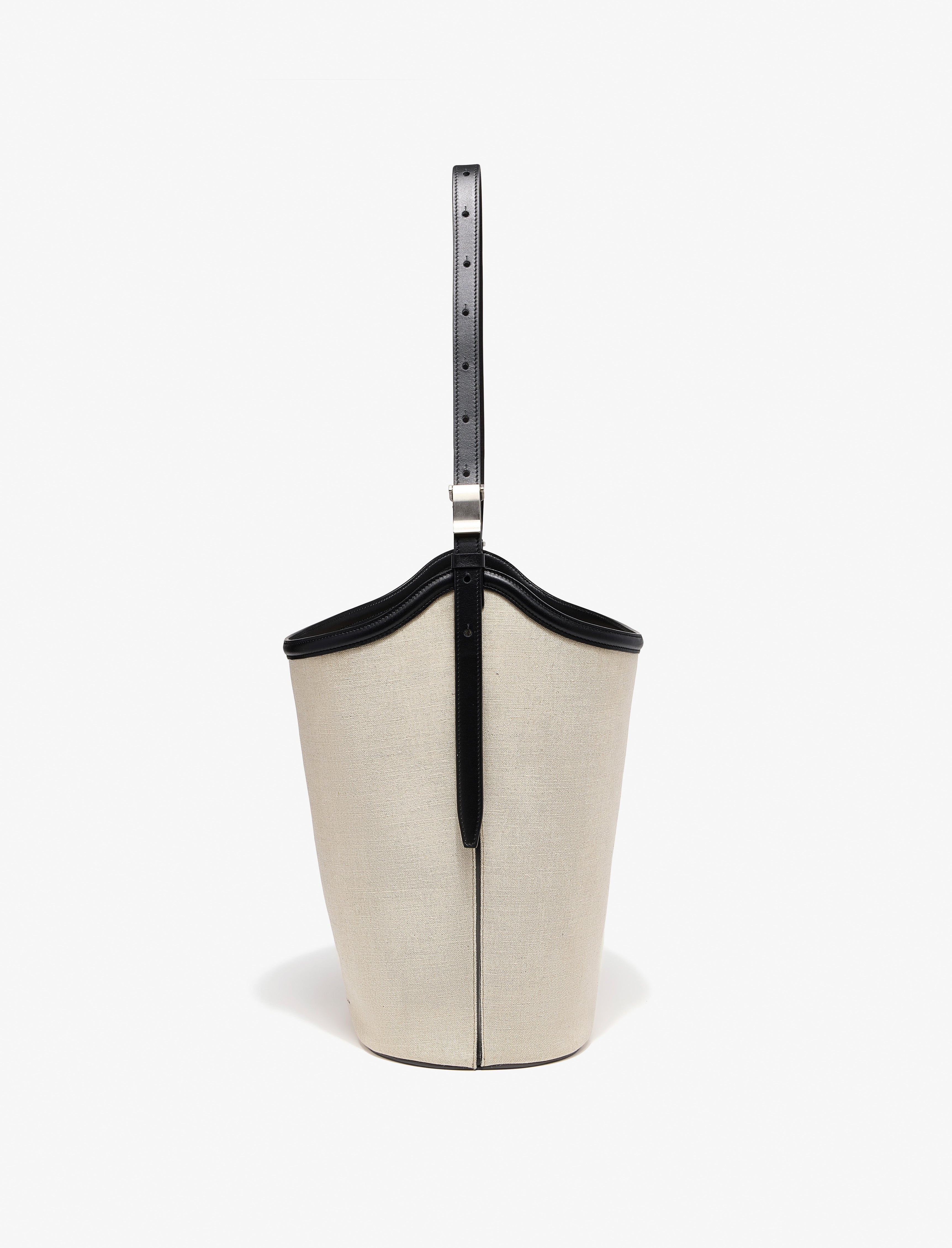 Brant Bucket Bag in Natural Linen - 2