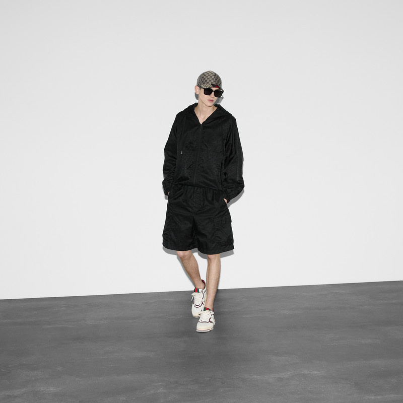 Lightweight GG nylon jacquard short 6