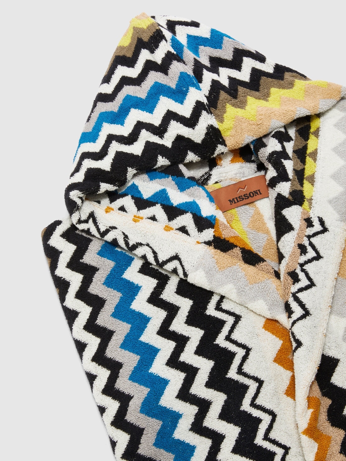 Cotton terry bathrobe zig zag - 3