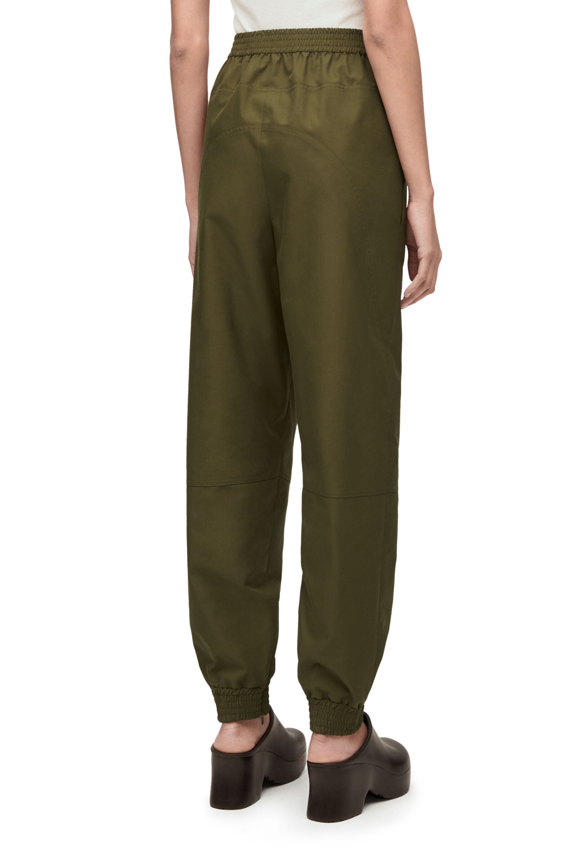 Elasticated trousers in cotton gabardine - 4