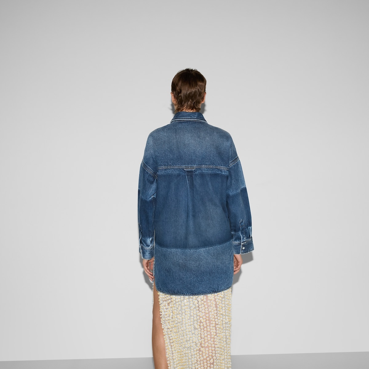 Lasered denim dress - 4