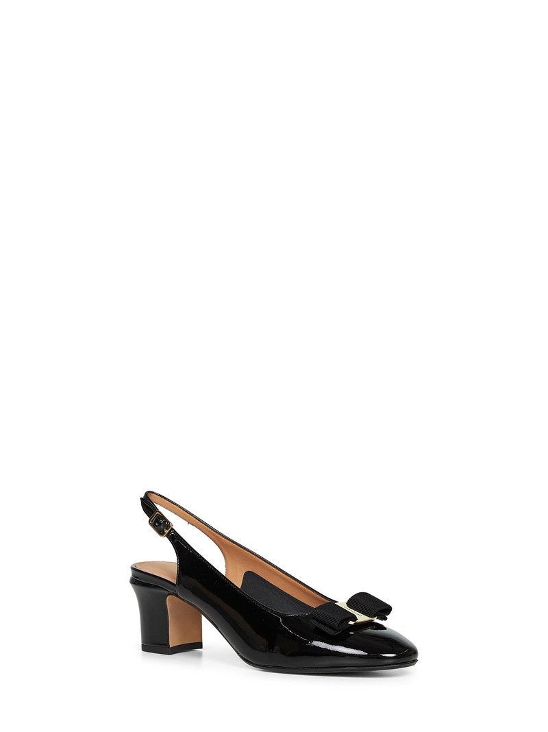 FERRAGAMO Black Vara bow slingback pumps outlook