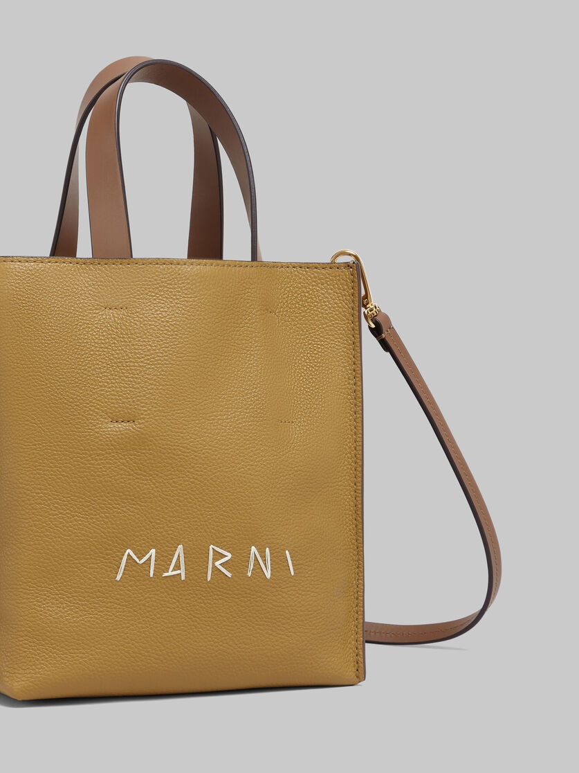 MUSEO SOFT MINI BAG IN BROWN COLOUR-BLOCK LEATHER WITH MARNI MENDING - 5