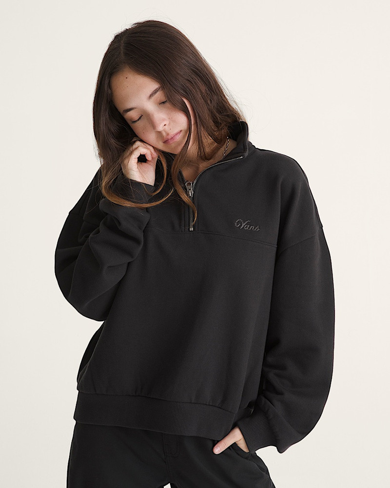 Vans Script Logo Mock Neck Sweatshirt outlook