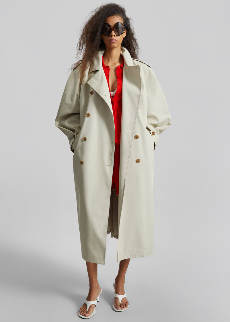 Genoa Padded Trench Coat - Beige 3