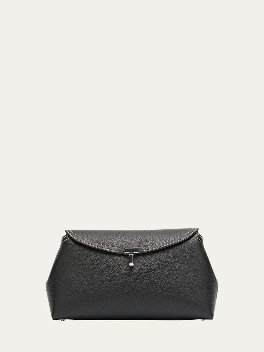 T-Lock Top Handle Bag in Pebble Grain Leather - 1