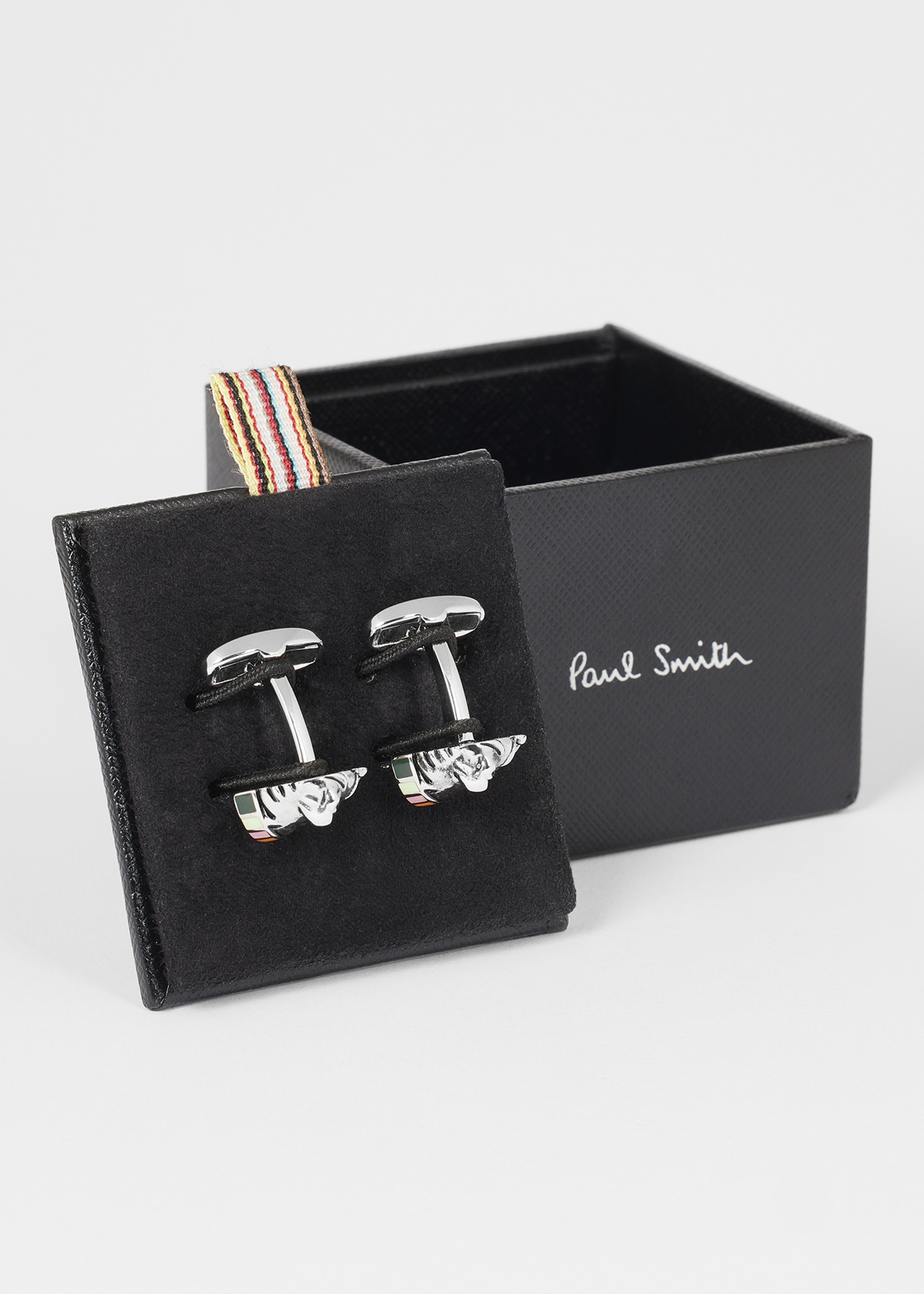 Silver 'Artist Stripe' Dog Cufflinks - 4