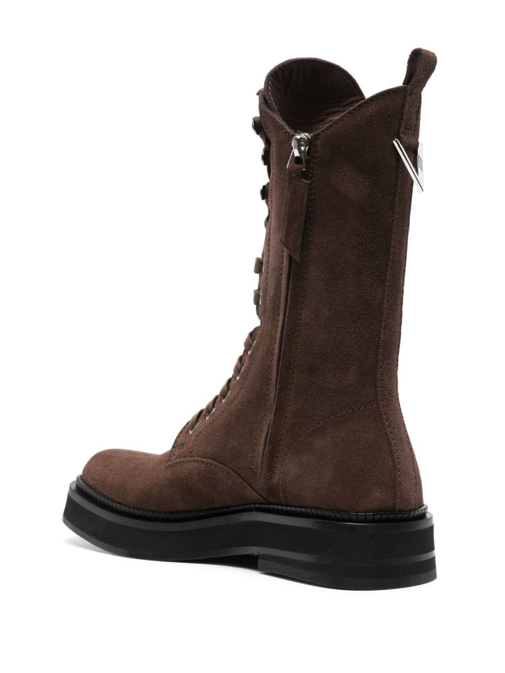square-toe suede boots - 3
