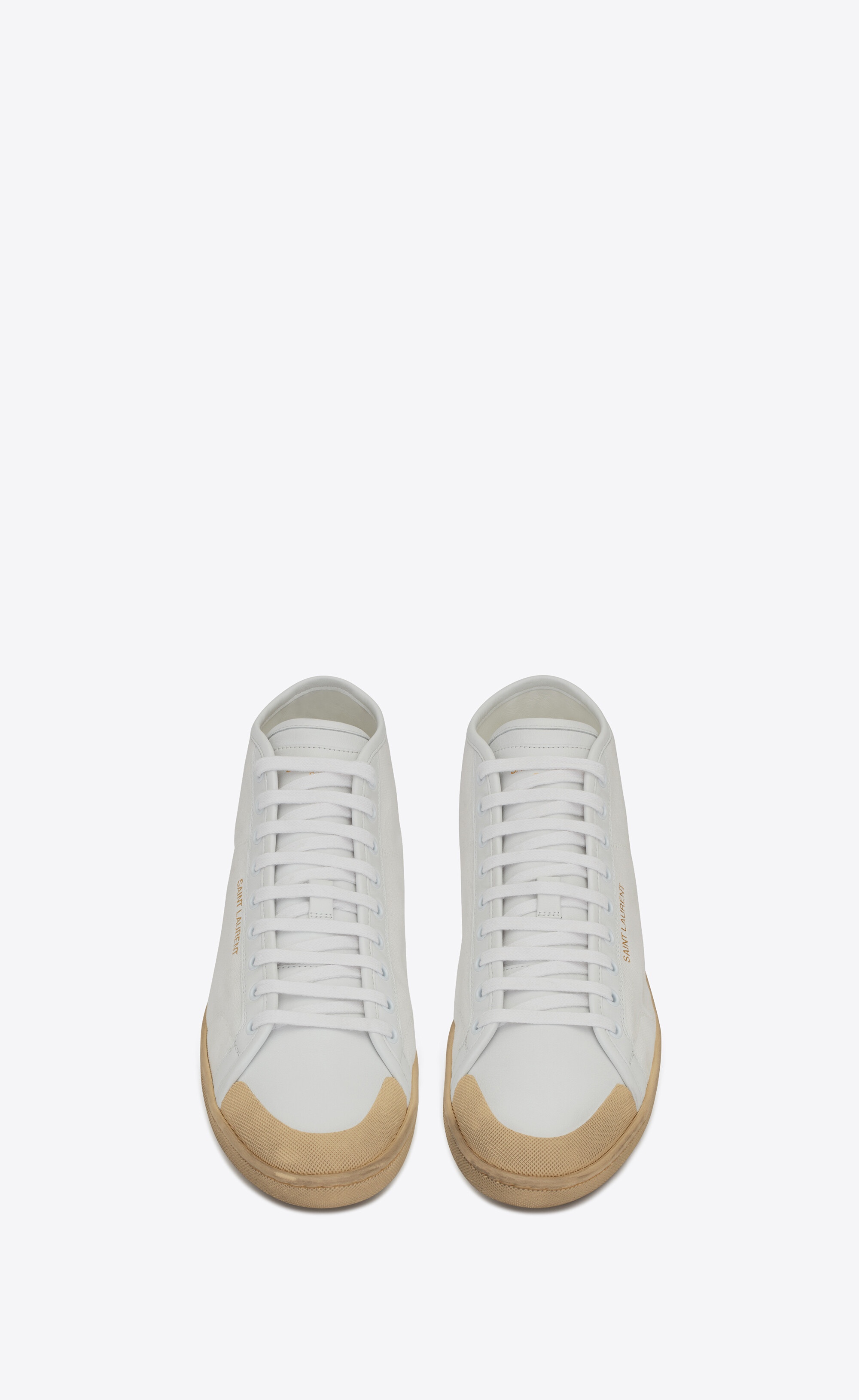 court classic sl/39 mid-top sneakers in canvas and leather - 2