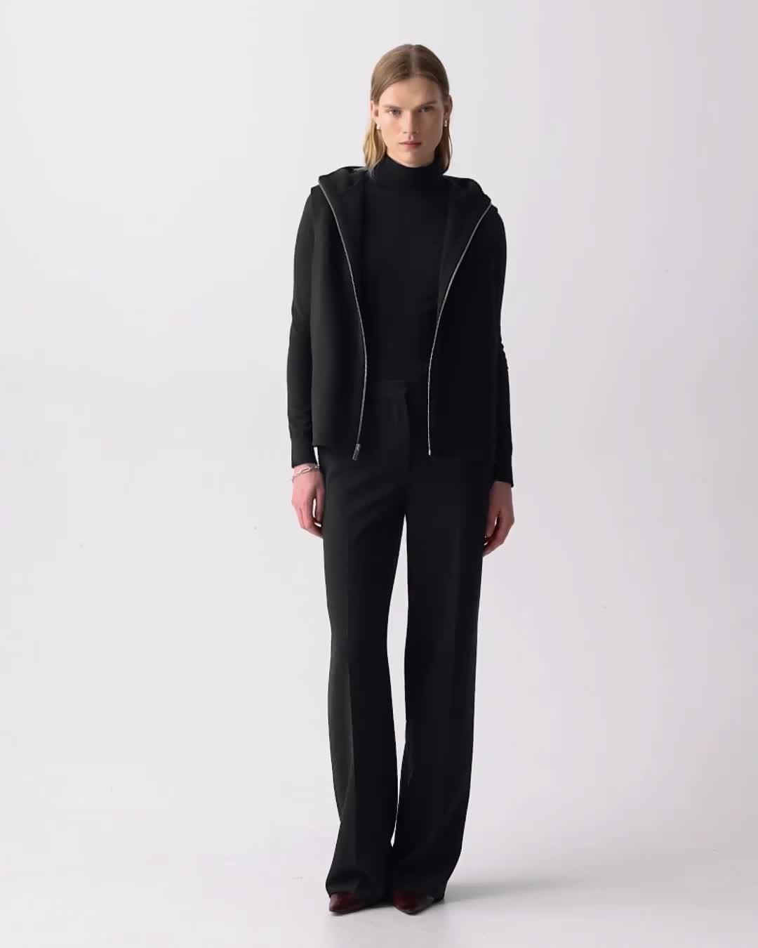 Hooded Vest in Double-Face Wool-Cashmere - 7