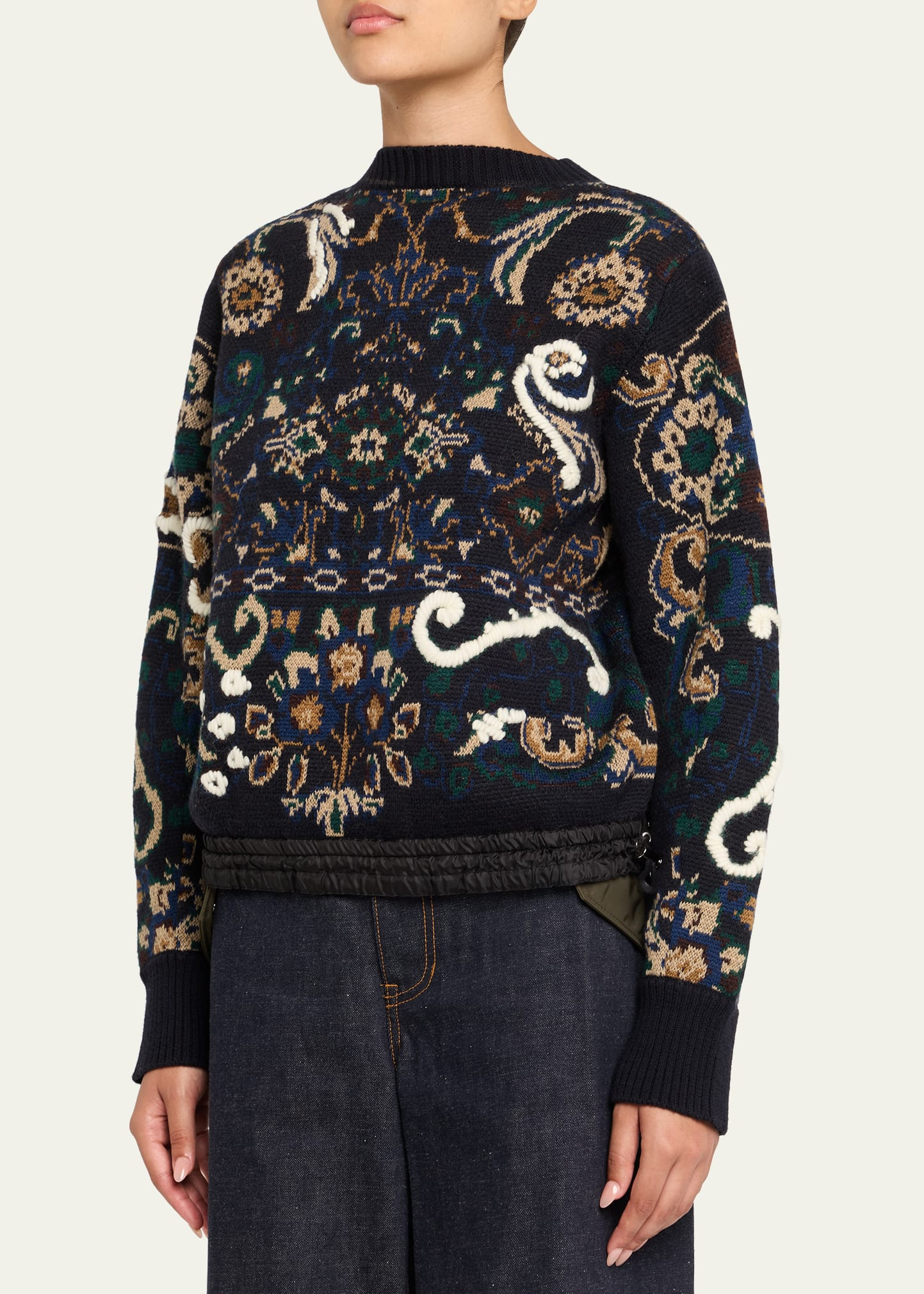 Floral Jacquard Sweater - 4