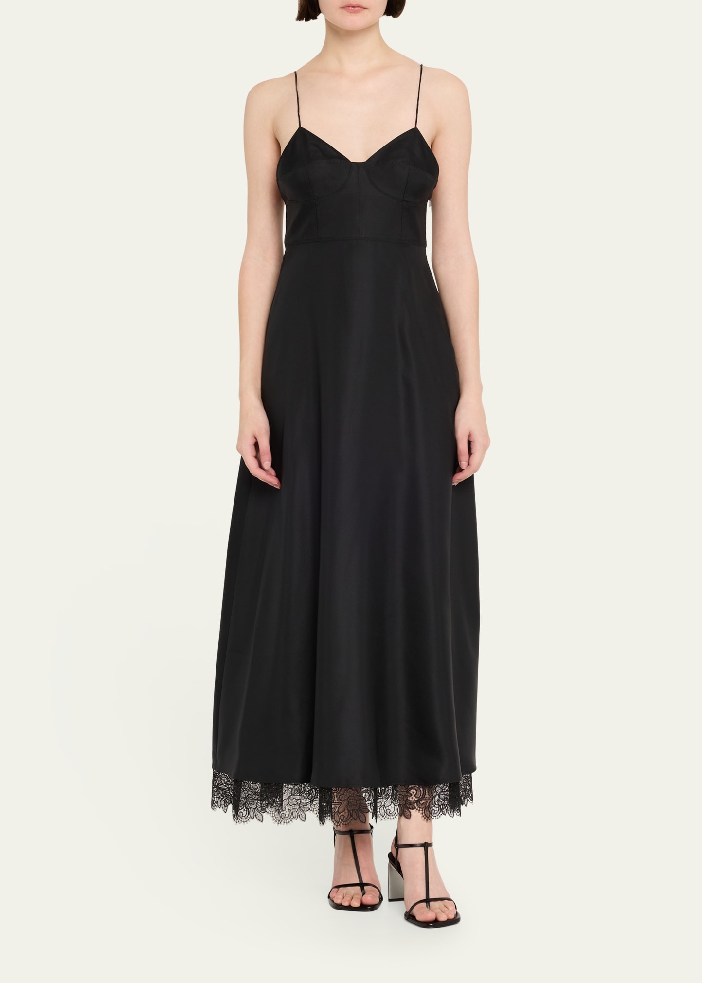 Sleeveless Silk Lace Dress - 2