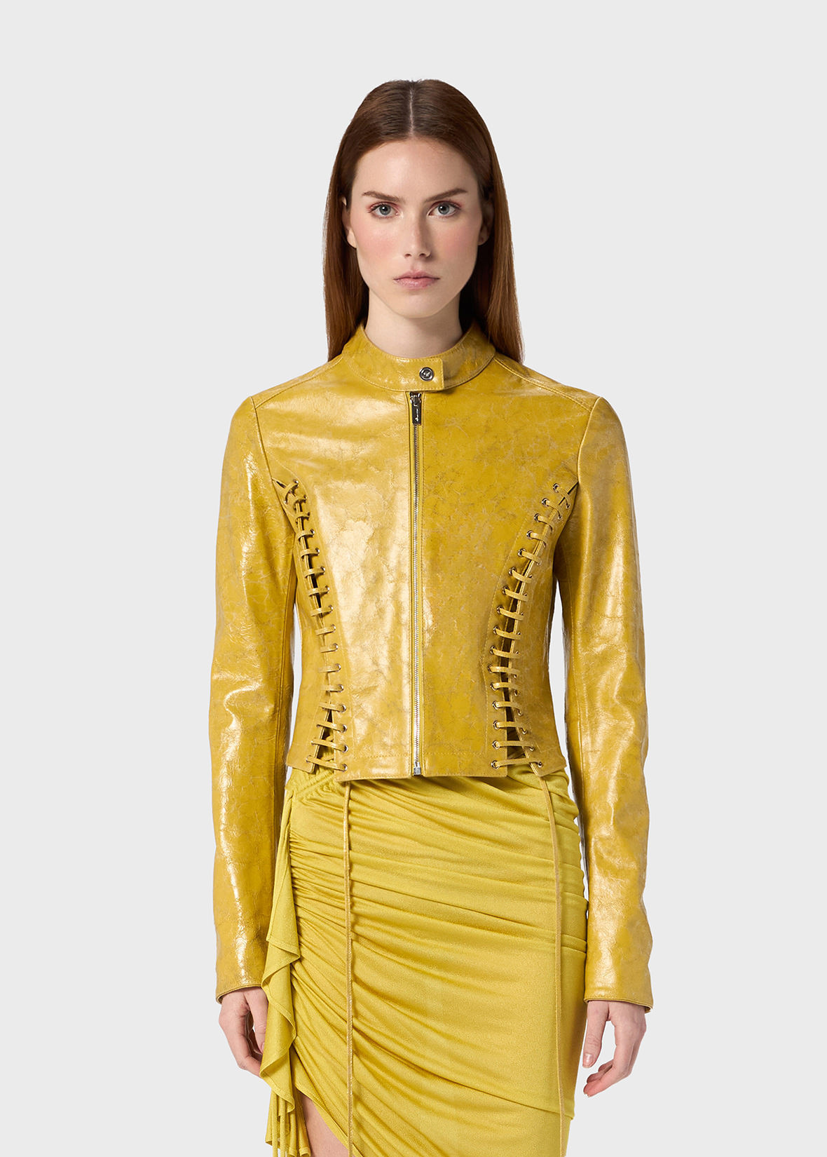 JACKET IN CRACKLE-EFFECT LEATHER - 3