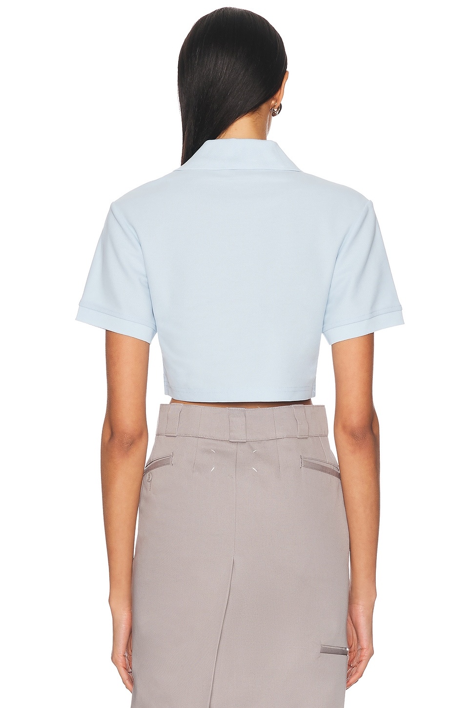 Crystal Heart Cutout Cropped Polo Top - 4