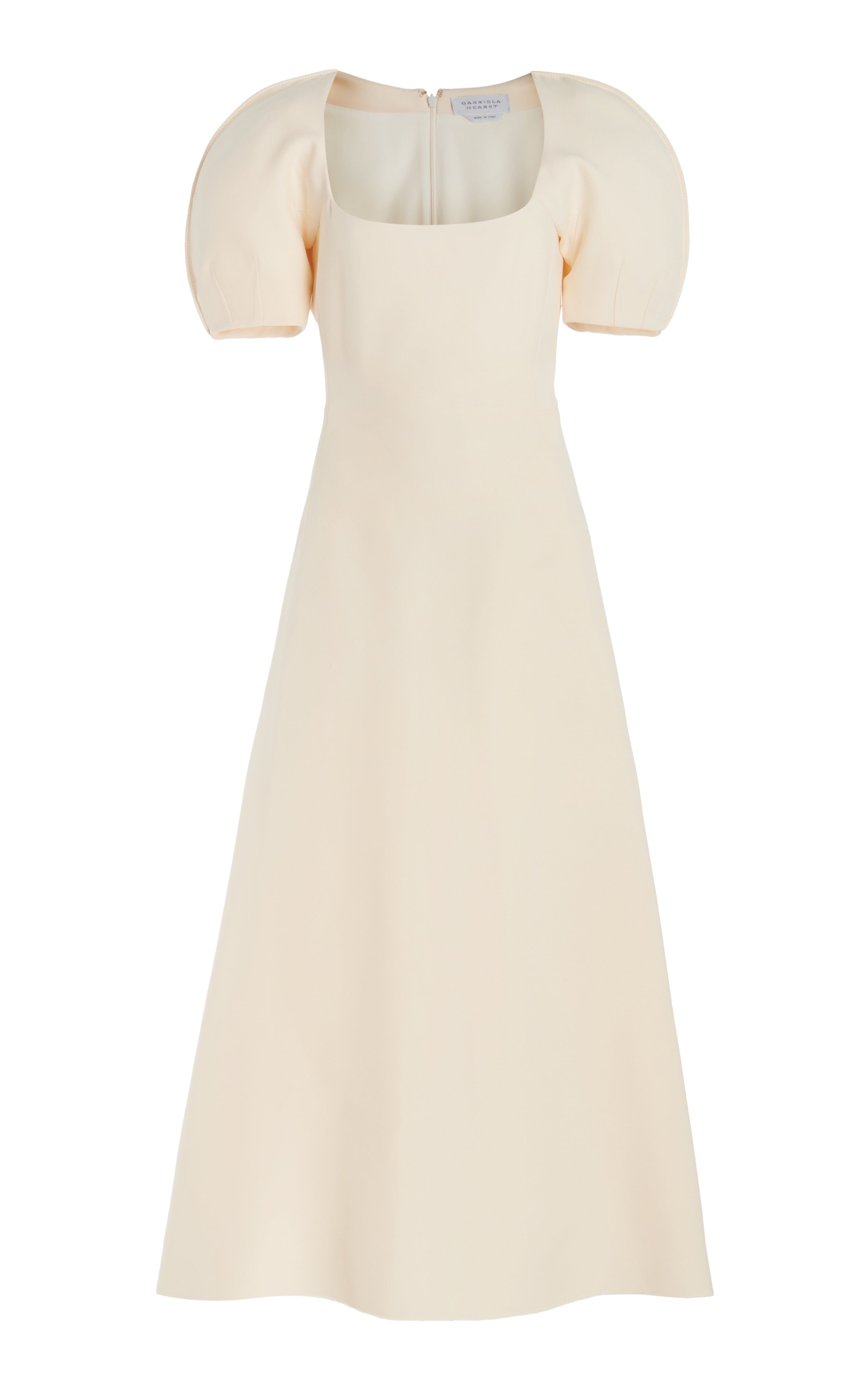 Niahm Dress in Ivory Wool Silk Cady - 1