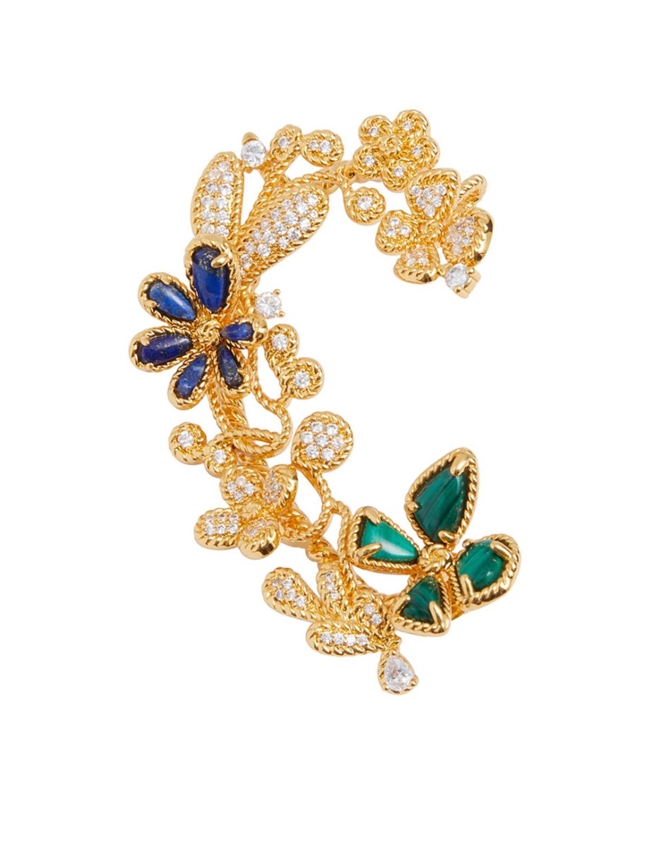 TWISTED WIRE FLOWER EAR CUFF - 1