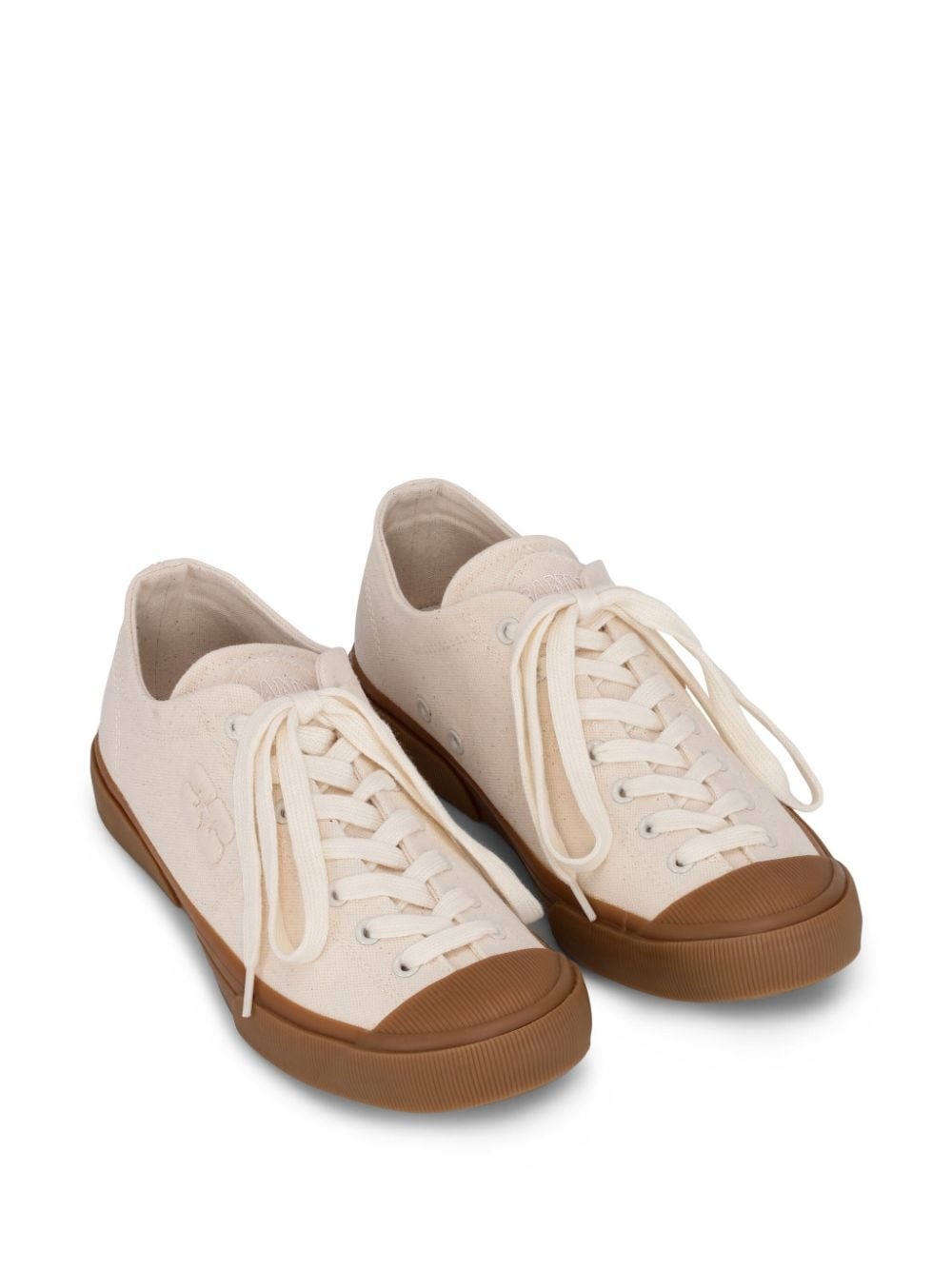 logo-embroidered organic cotton sneakers - 2