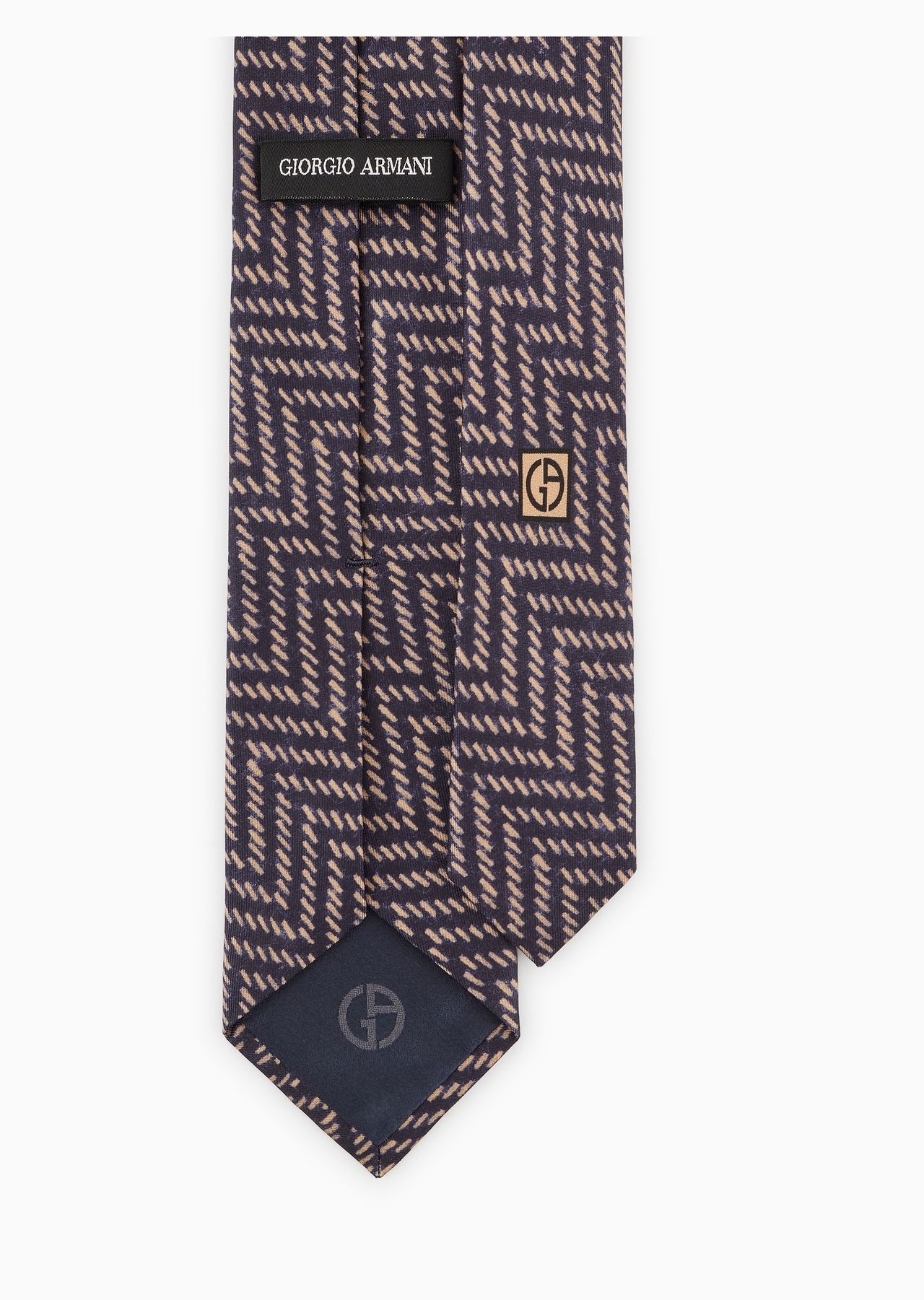 ASV silk tie with geometric print - 2