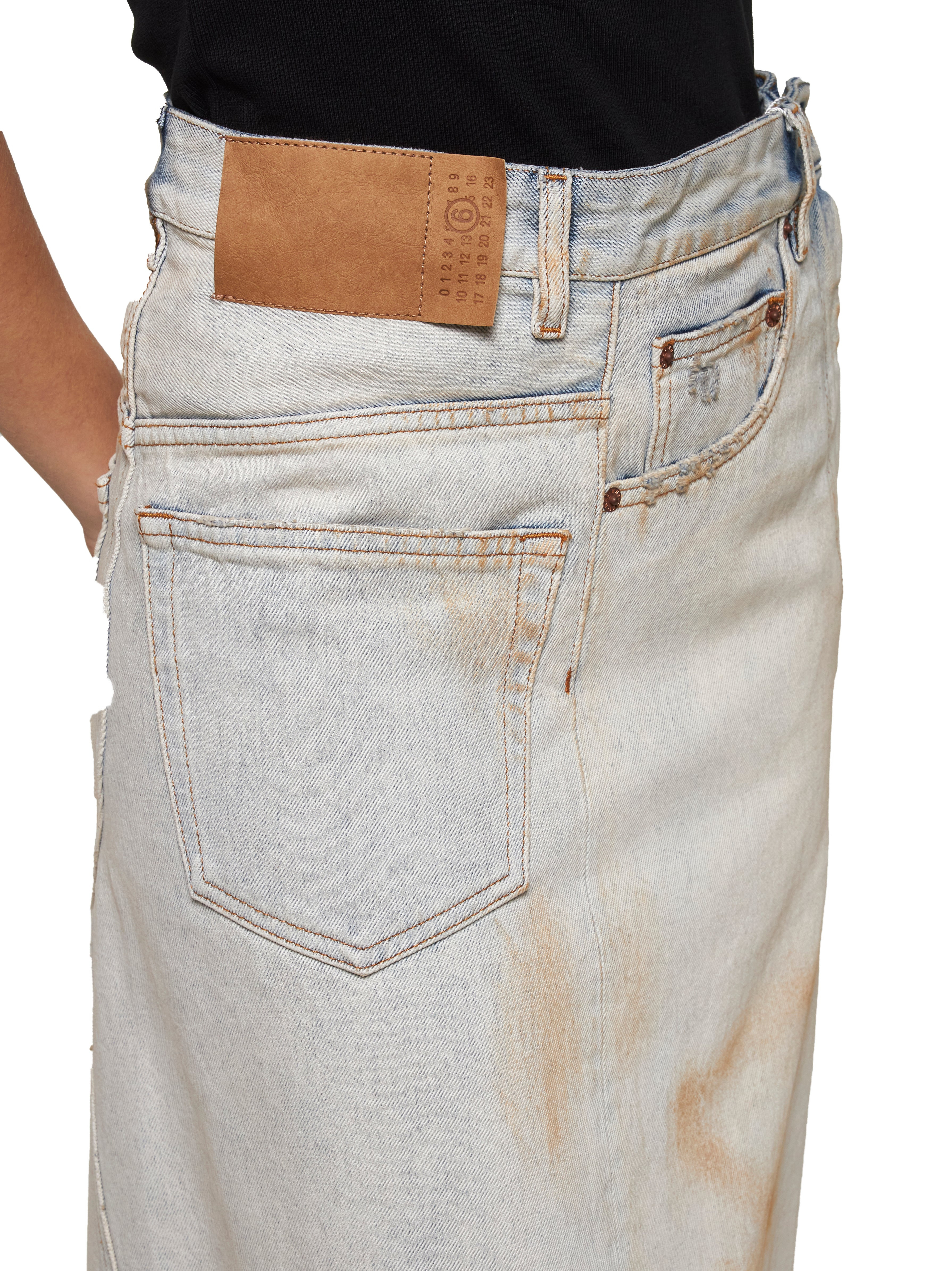 Light blue denim maxi skirt - 5