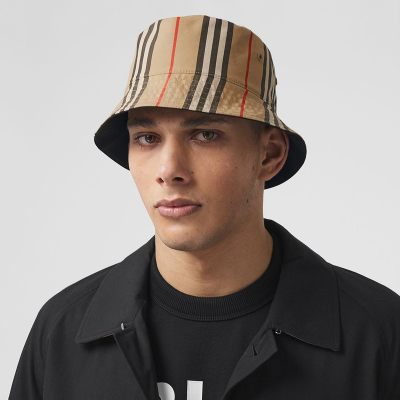 Reversible Icon Stripe Cotton Bucket Hat 5