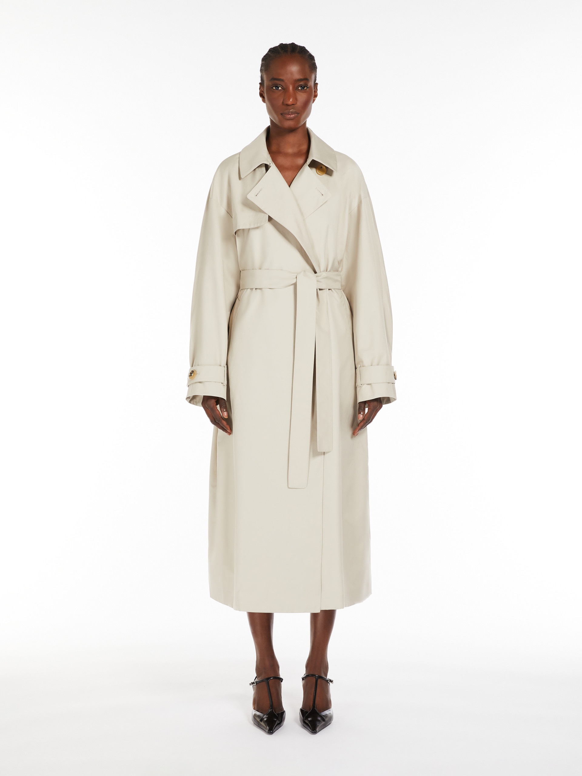 STRENCH Water-repellent twill trench coat - 3