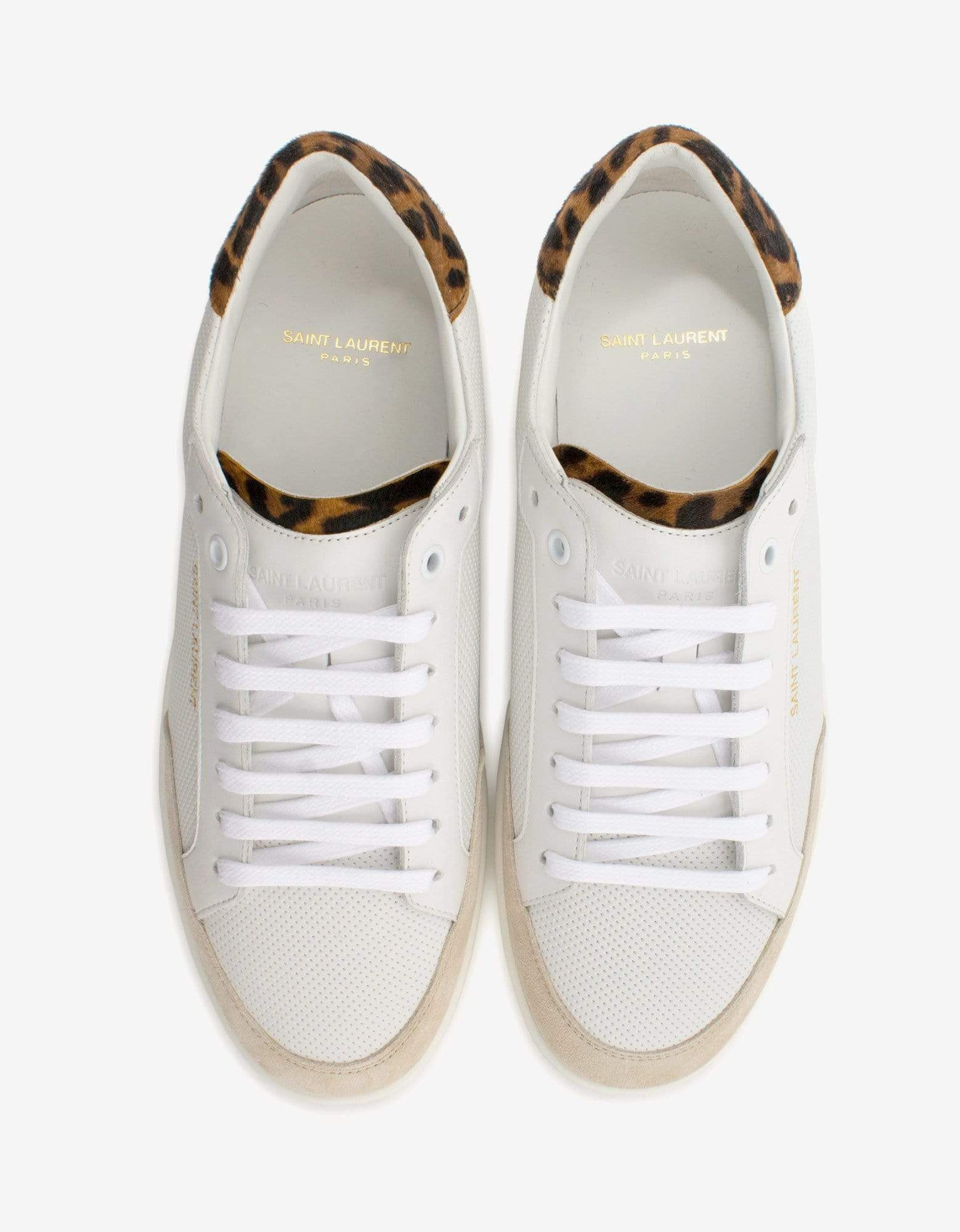 Saint Laurent Court Classic SL/10 White Perforated Leather Trainers - 5