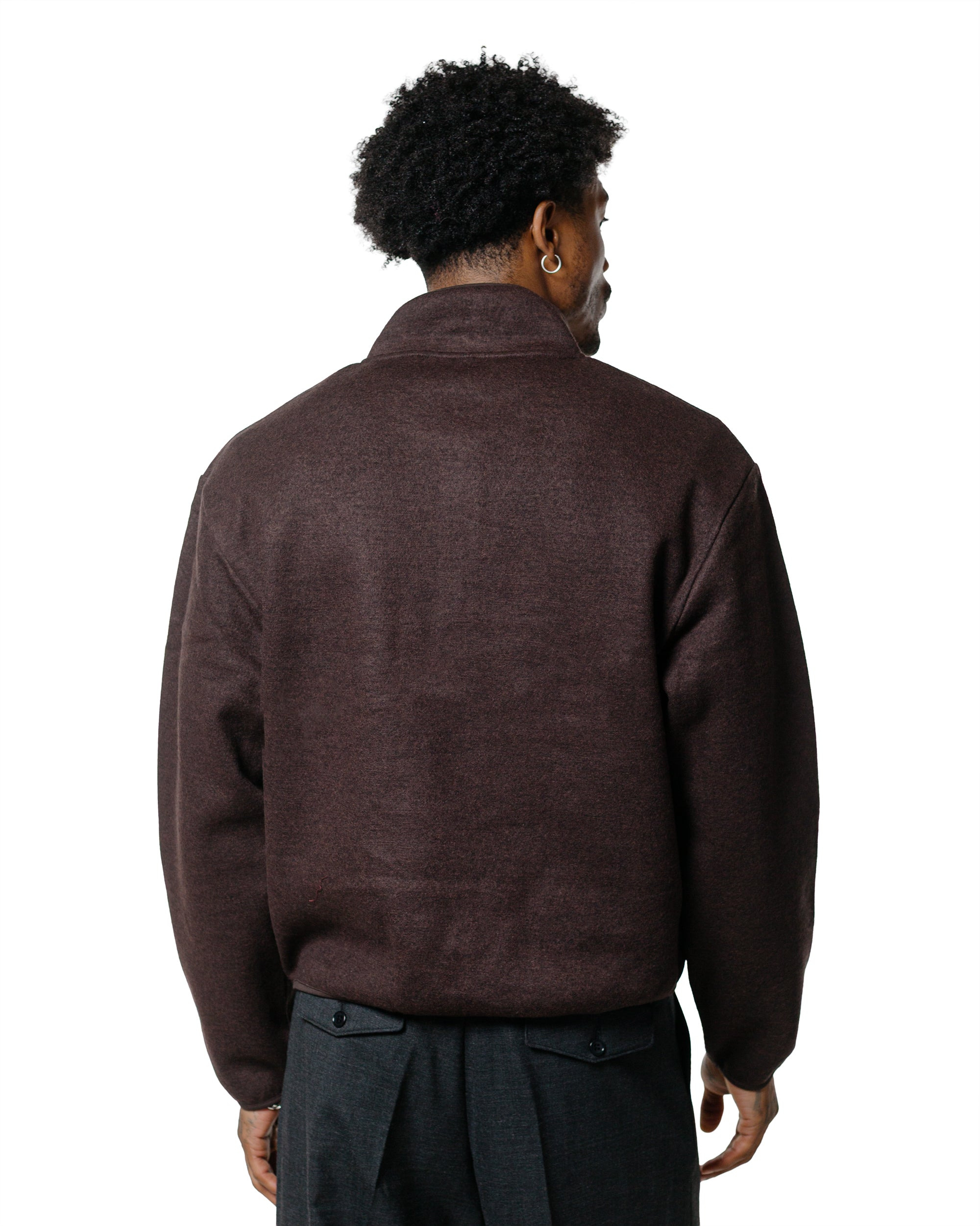 Wool Half Zip Brown - 3