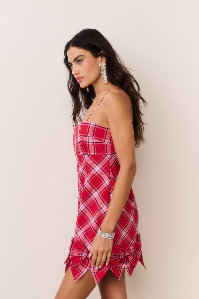Kennedi Tartan Bow Mini Dress 5