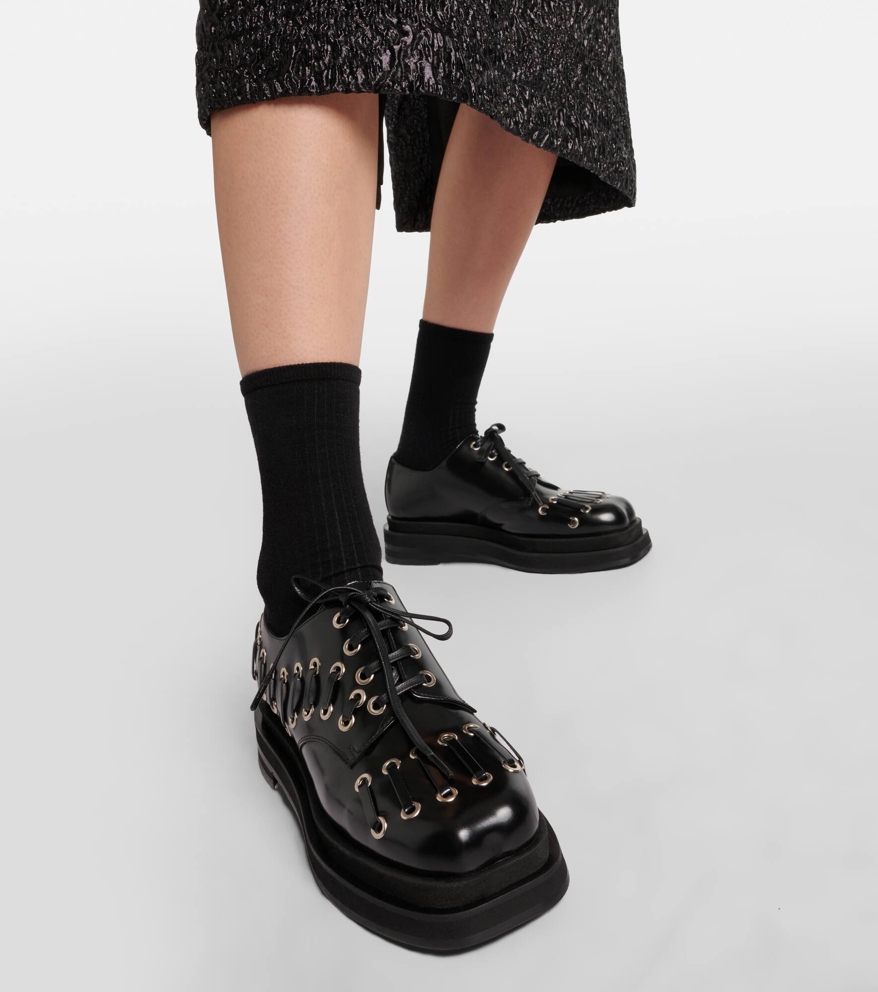 Heart Toe leather platform brogues - 4