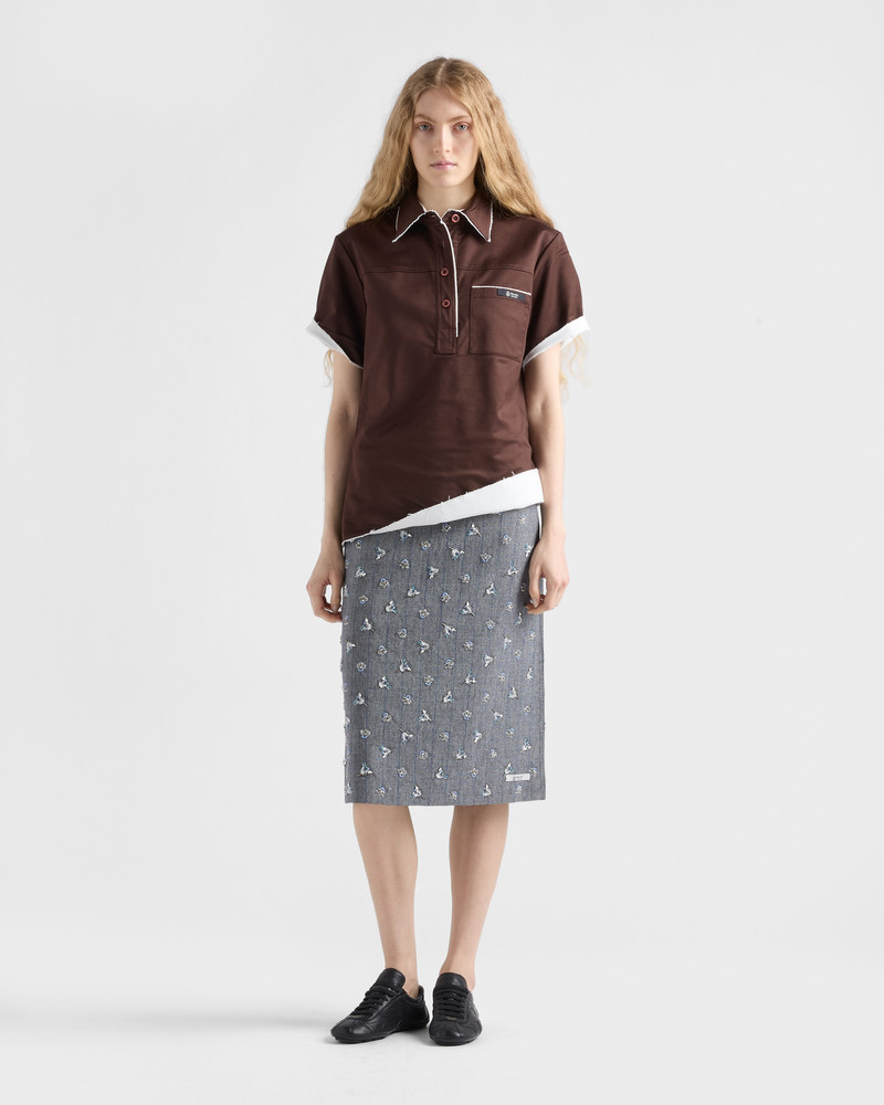 Prada Lisle cotton polo shirt outlook
