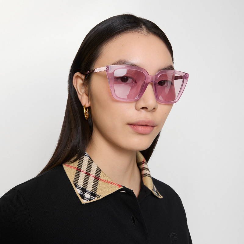 Burberry Check Engraved Square Sunglasses​ outlook