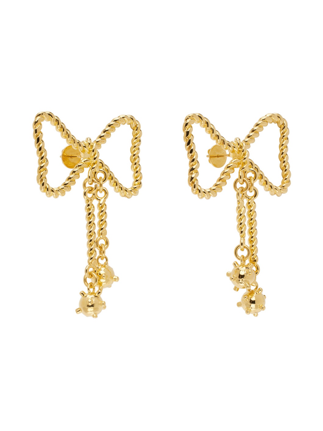 Gold Mace Bow Earrings - 2