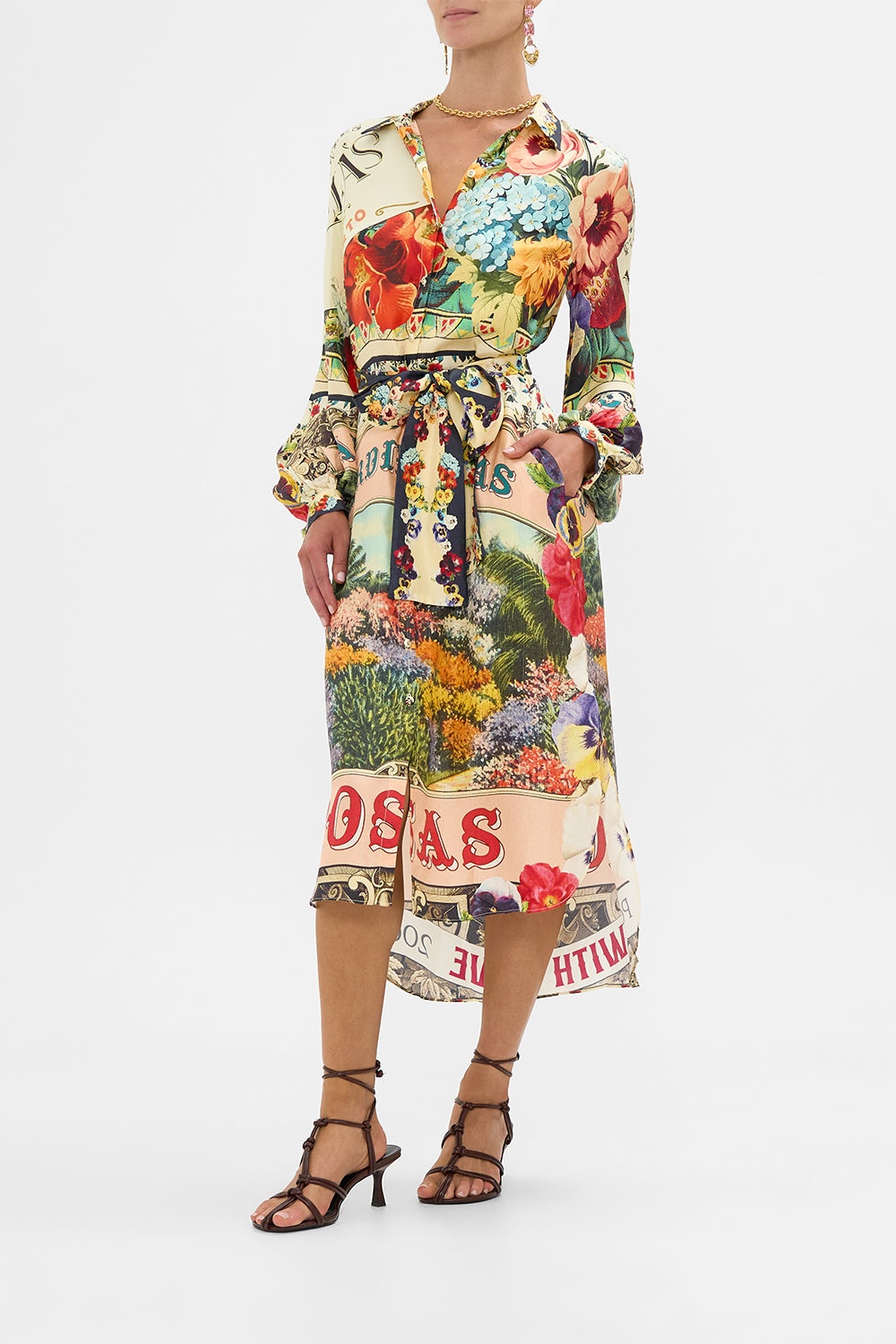 HIGH LOW MIDI SHIRT DRESS - 4