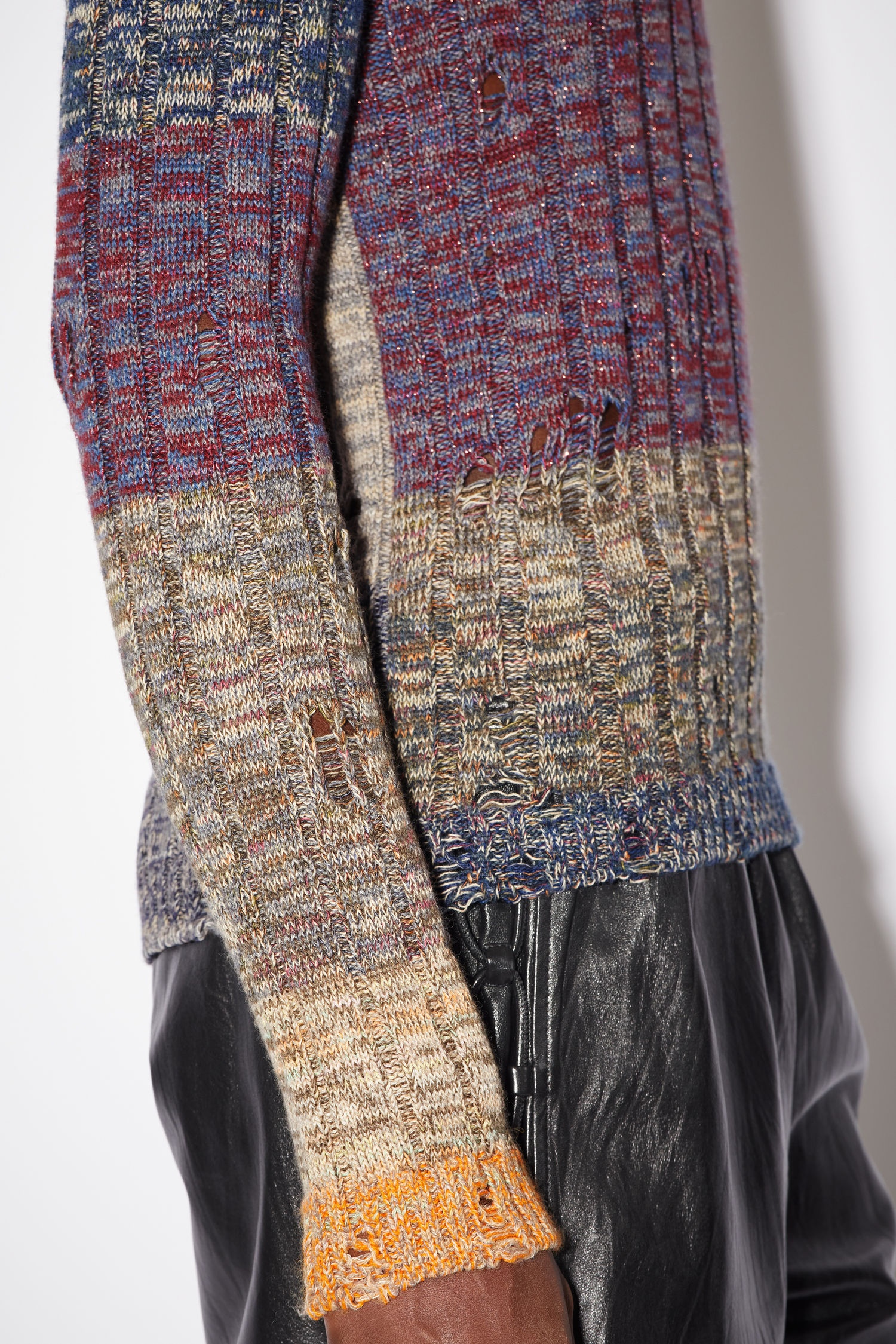 Distressed sweater - Dark red/multi - 5