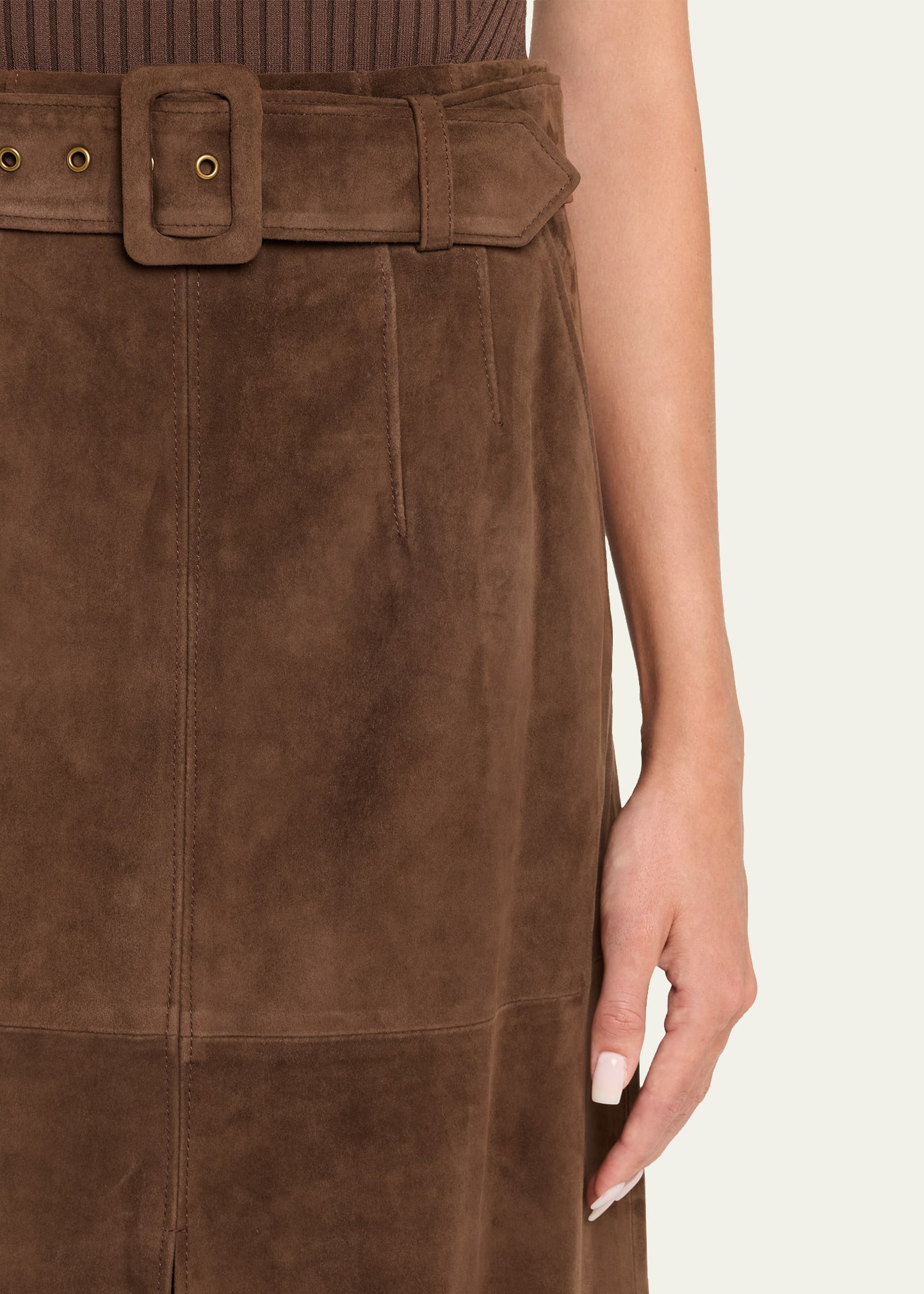 Alexie Suede Midi Skirt - 5