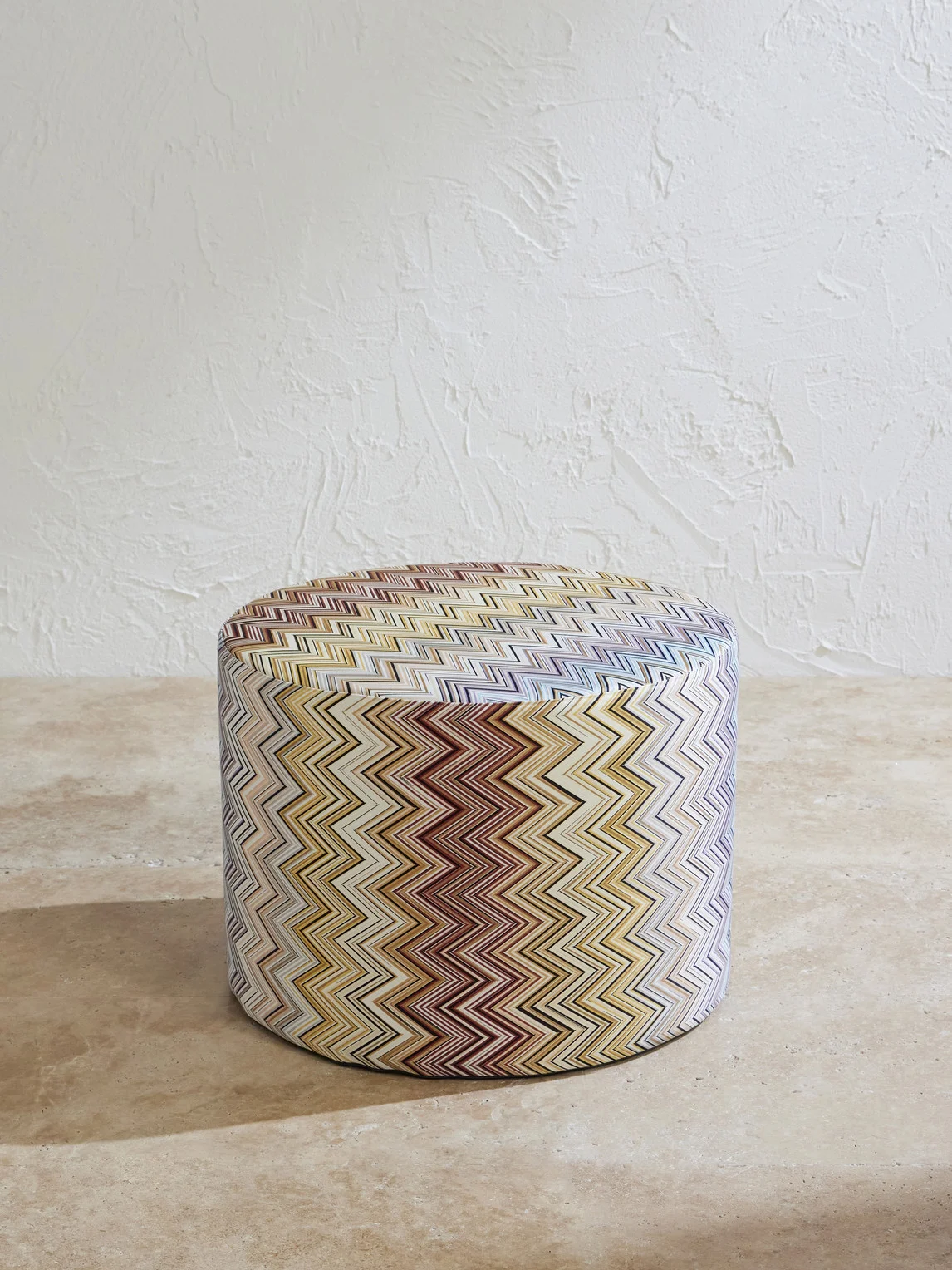 Jarris Striped Cotton Pouf - 1