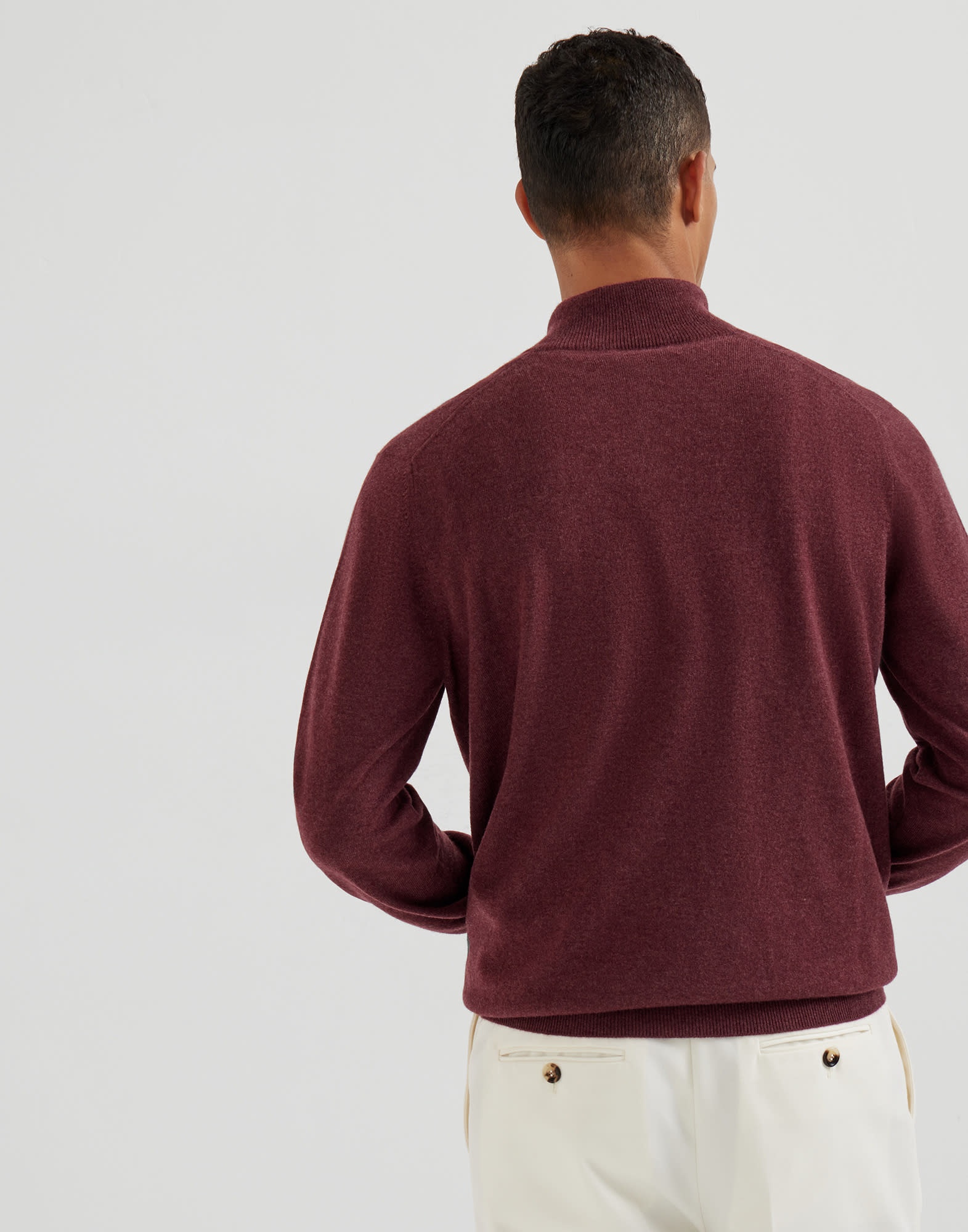 Cashmere sweater with half zip - 2