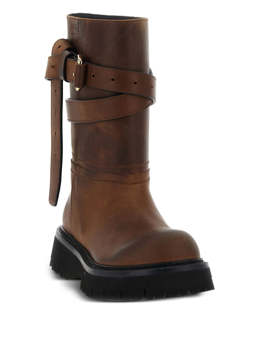 buckled leather boots - 2