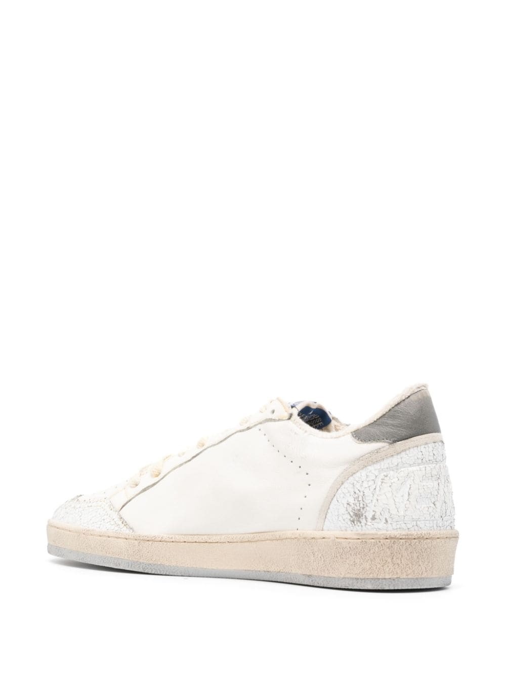 logo-patch leather sneakers - 3