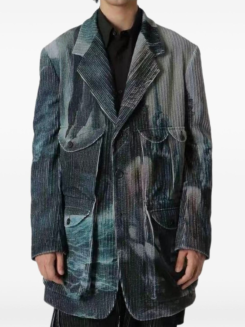 Yohji Yamamoto patch-pocket coat outlook