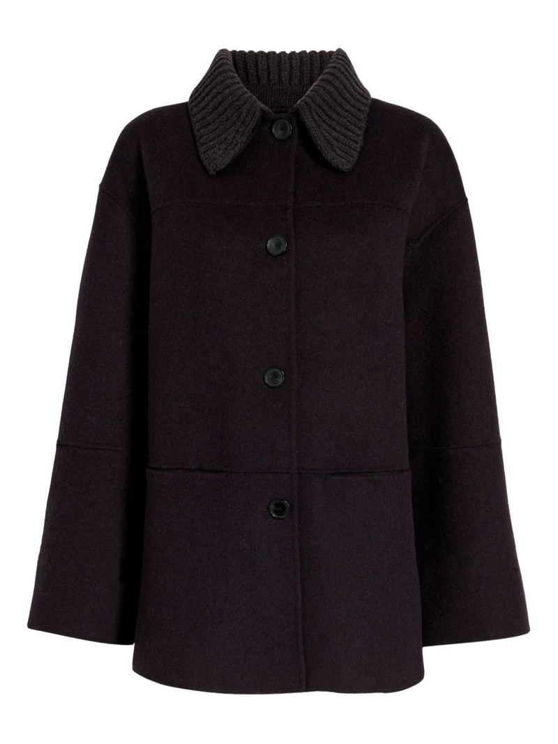 Lisa knitted-collar coat 1